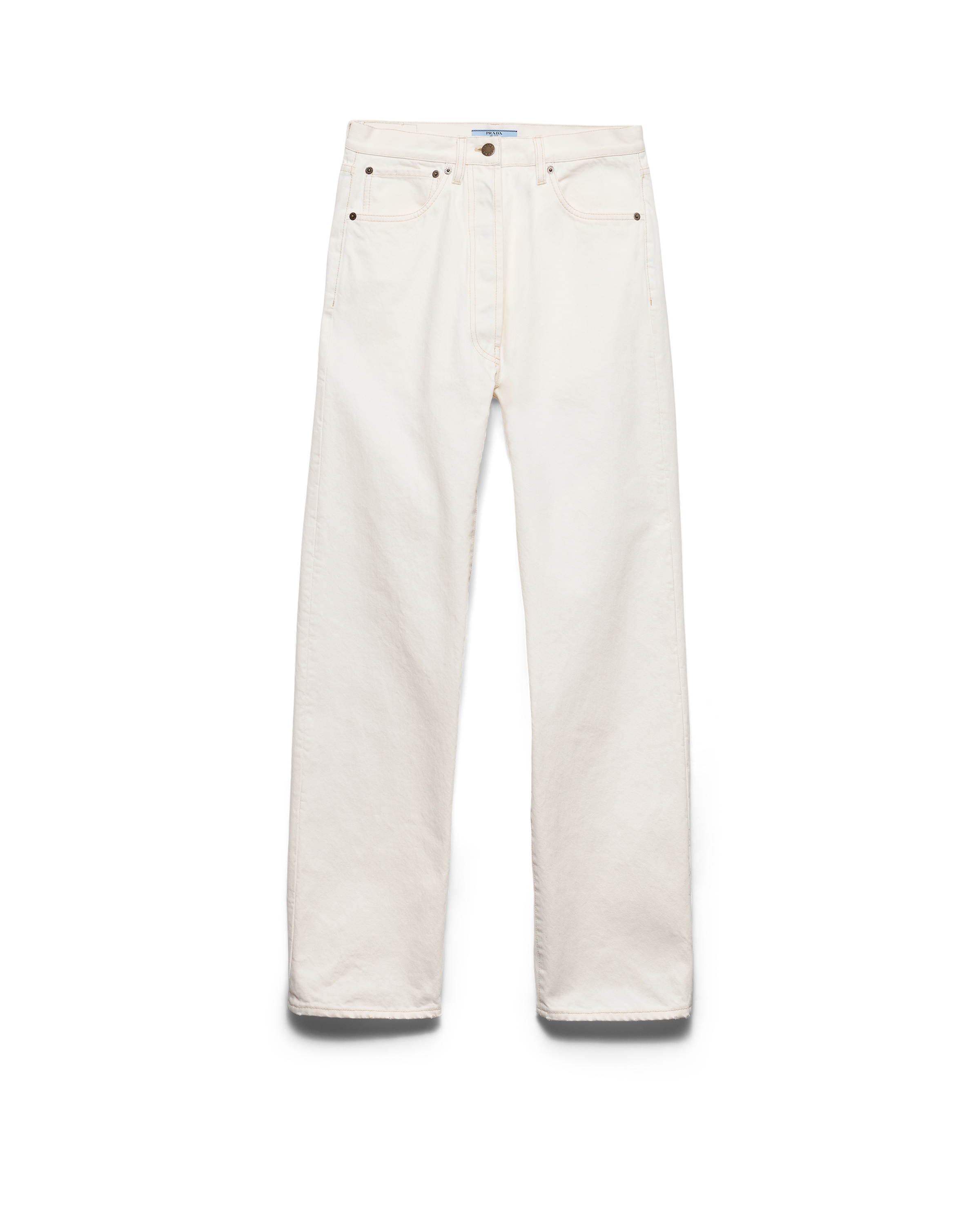 Prada Old Denim Five-pocket Jeans In Neutral