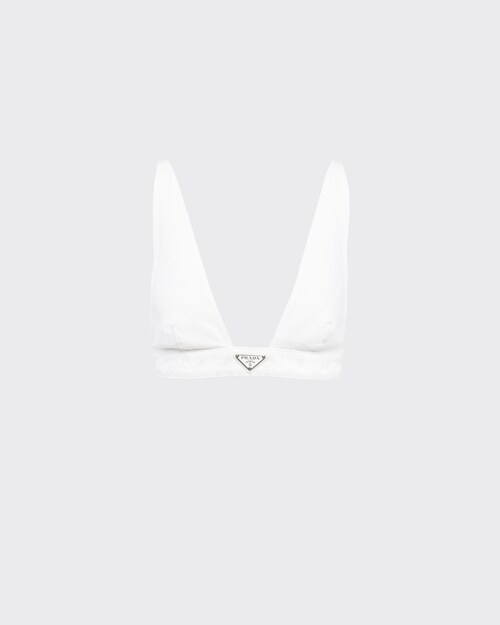 White Organic denim top | Prada