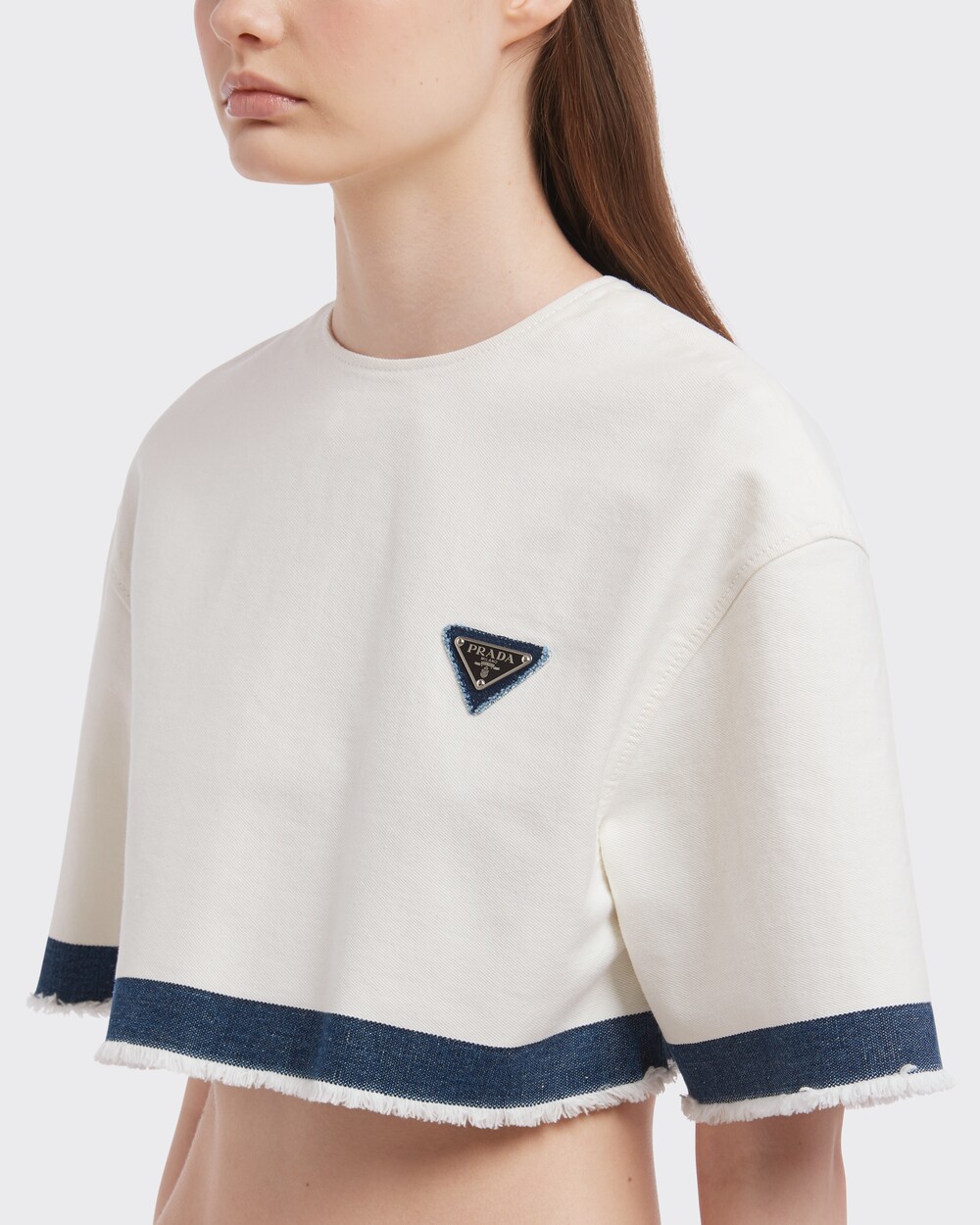 White Selvedge denim top | Prada