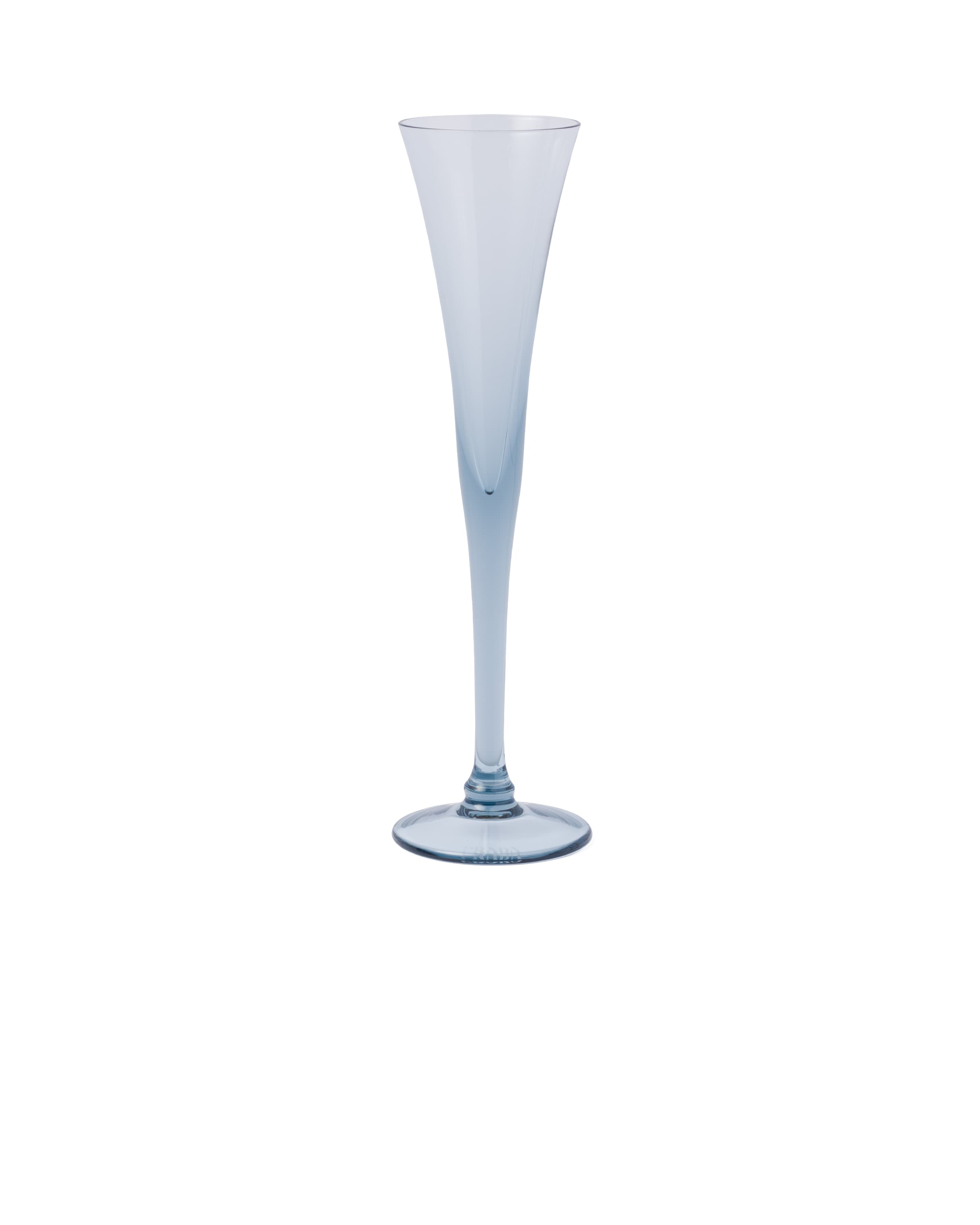 Prada Set Of Two Crystal Flutes - New York In Blue