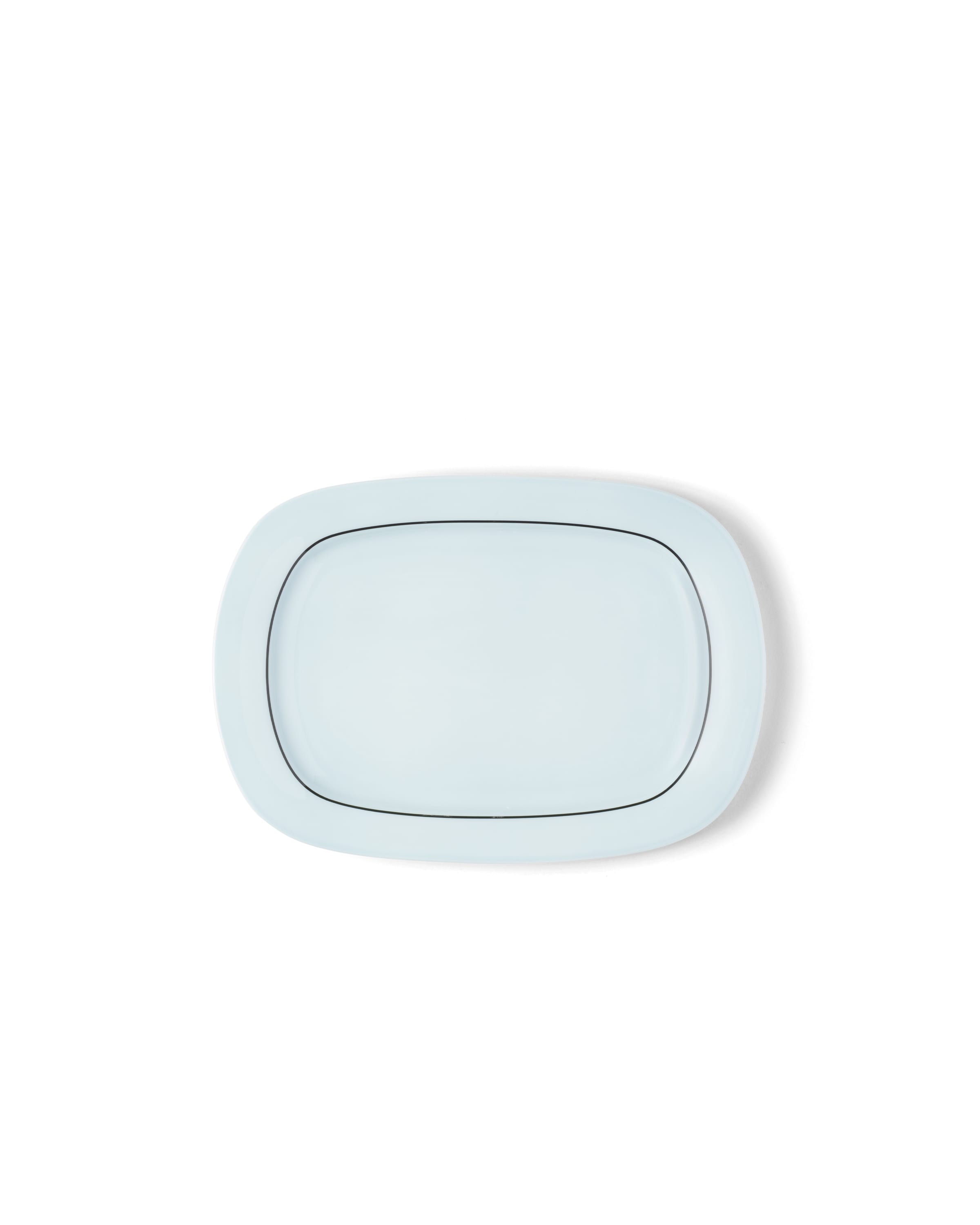 Prada Rectangular Porcelain Tray - Celadon In Celadon Light Blue
