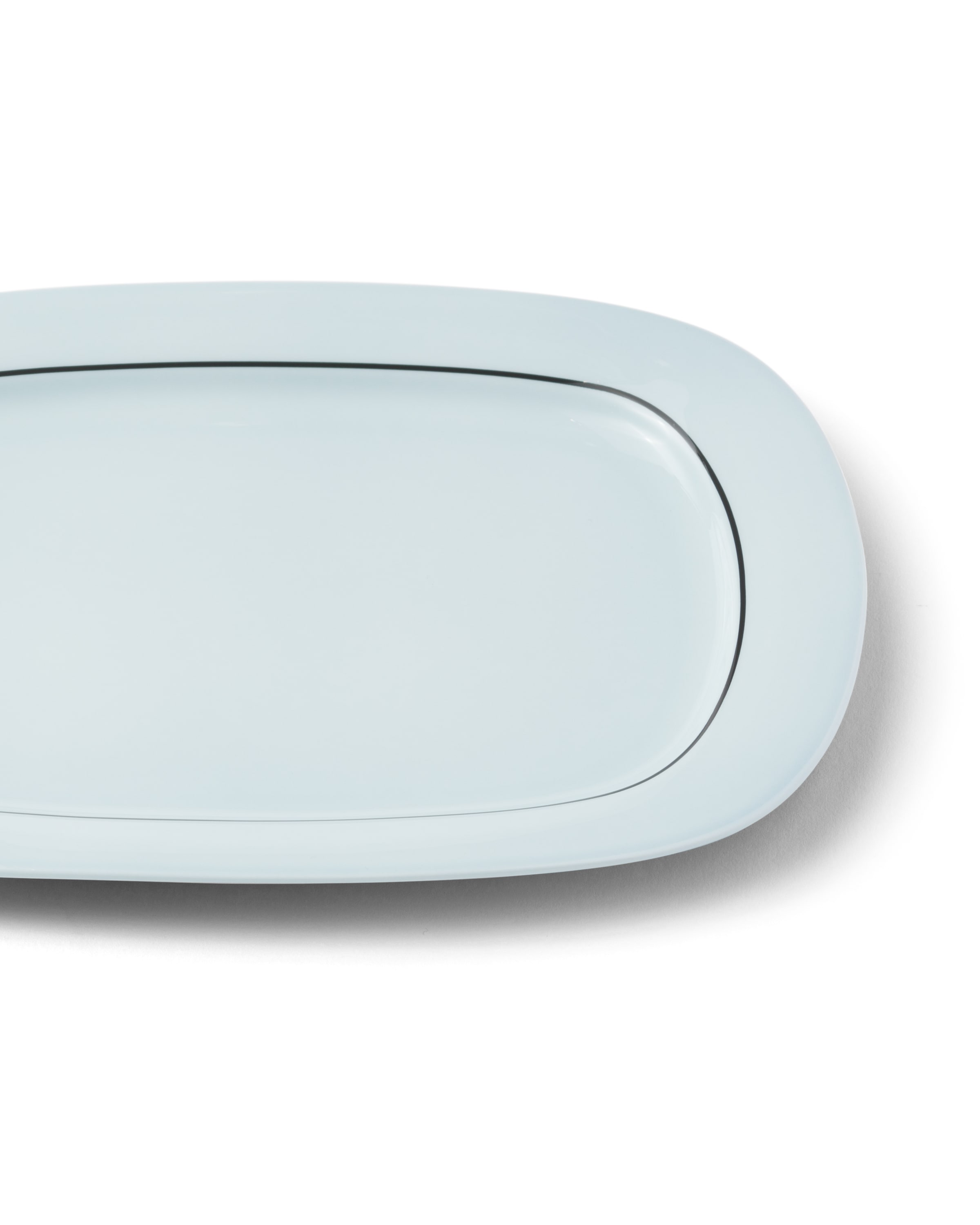 Prada Rectangular Porcelain Tray - Celadon In Celadon Light Blue