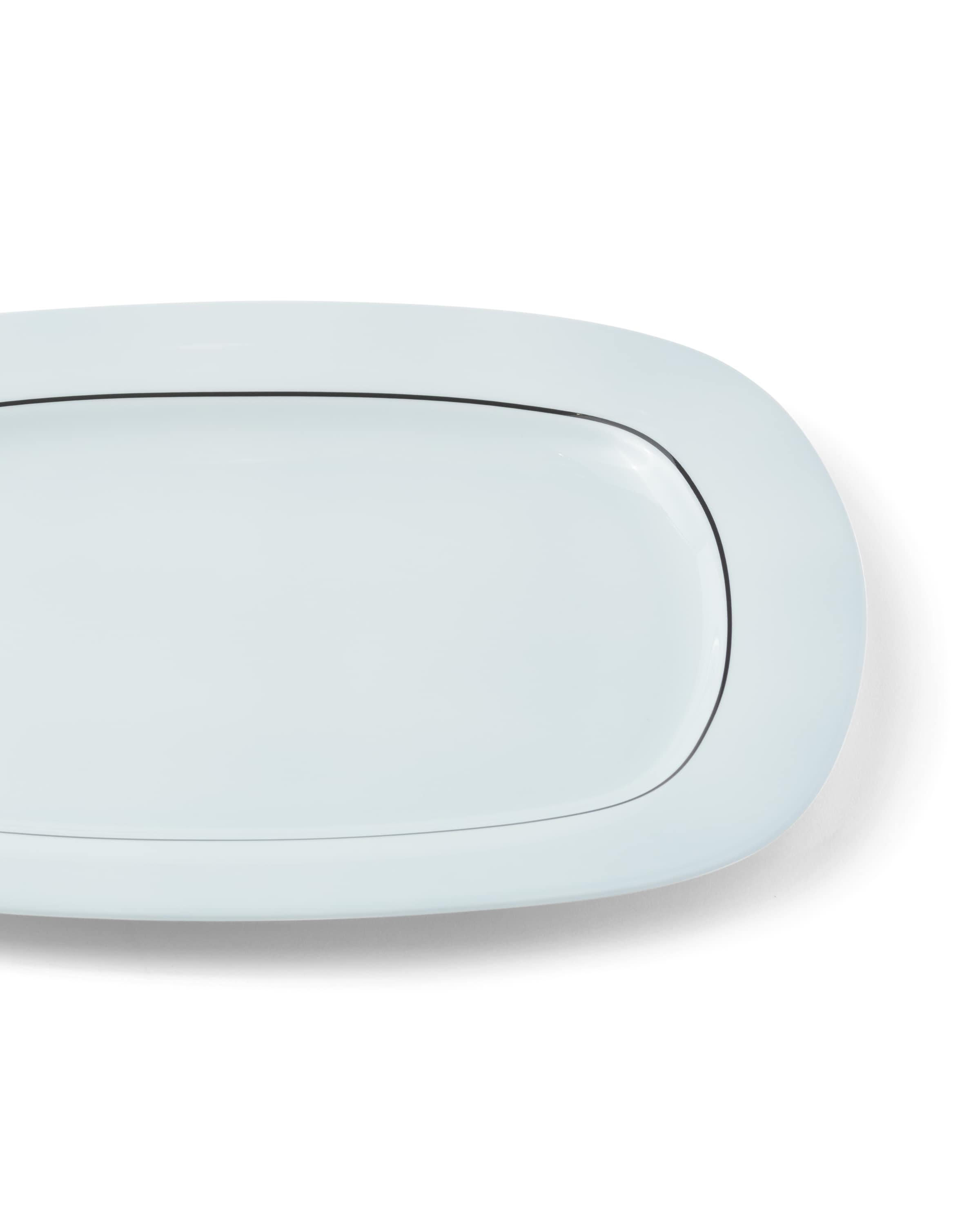 Prada Rectangular Porcelain Tray - Celadon In Celadon Light Blue