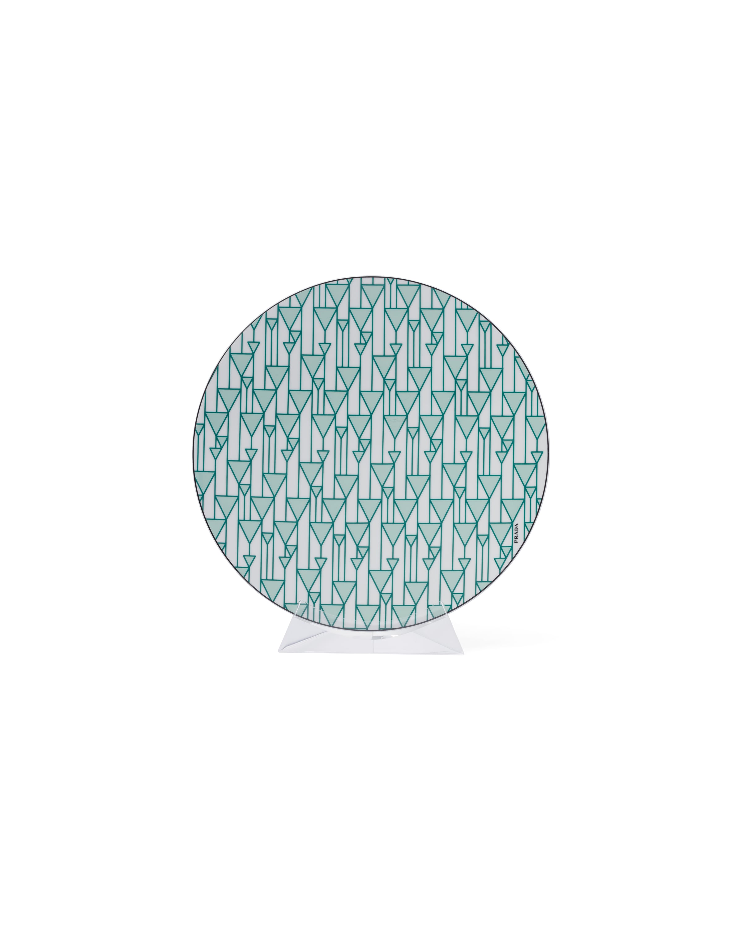 Prada Porcelain Charger Plate - Vienna Green In Blue