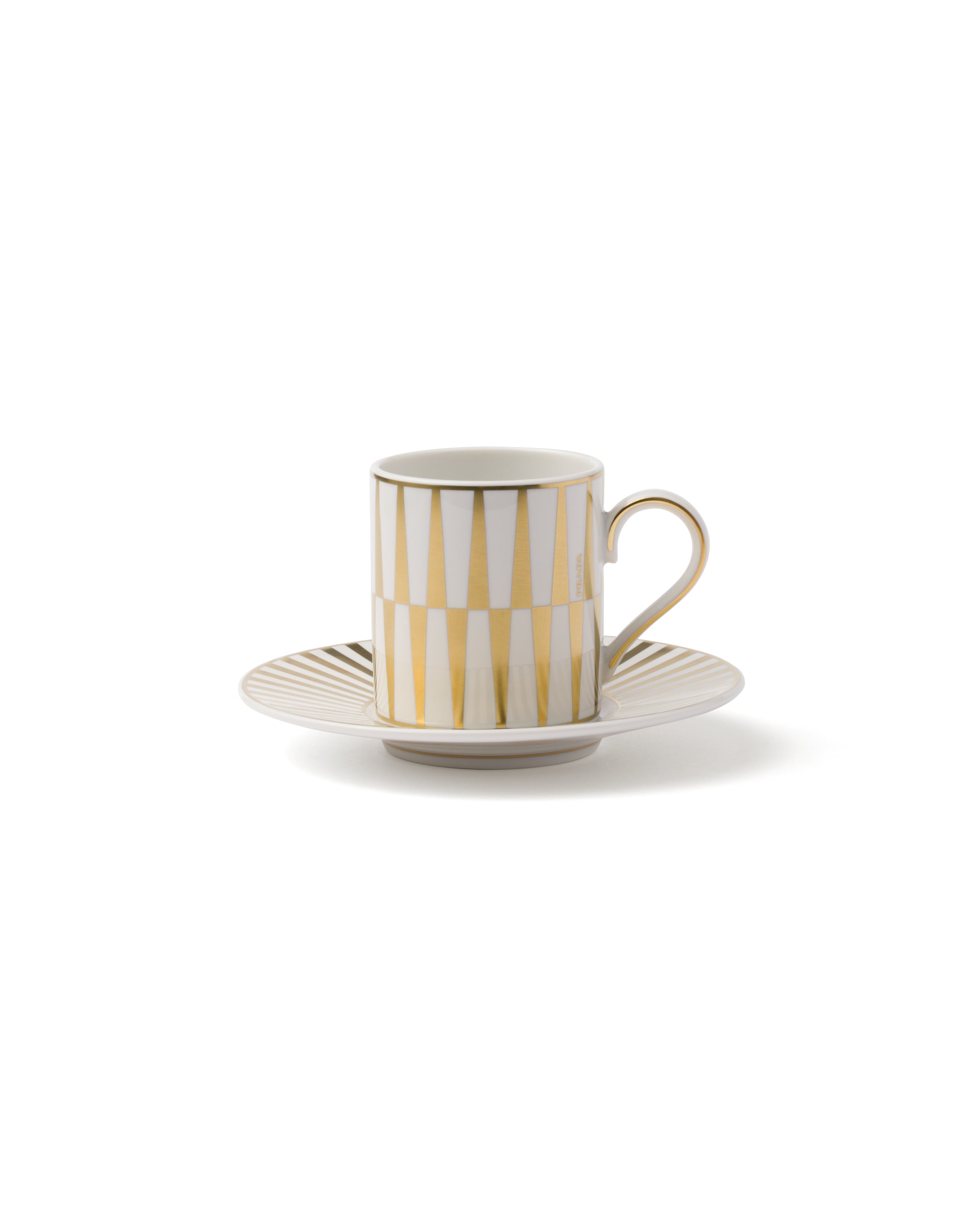 Prada Porcelain Coffee Cup - Stripes In White