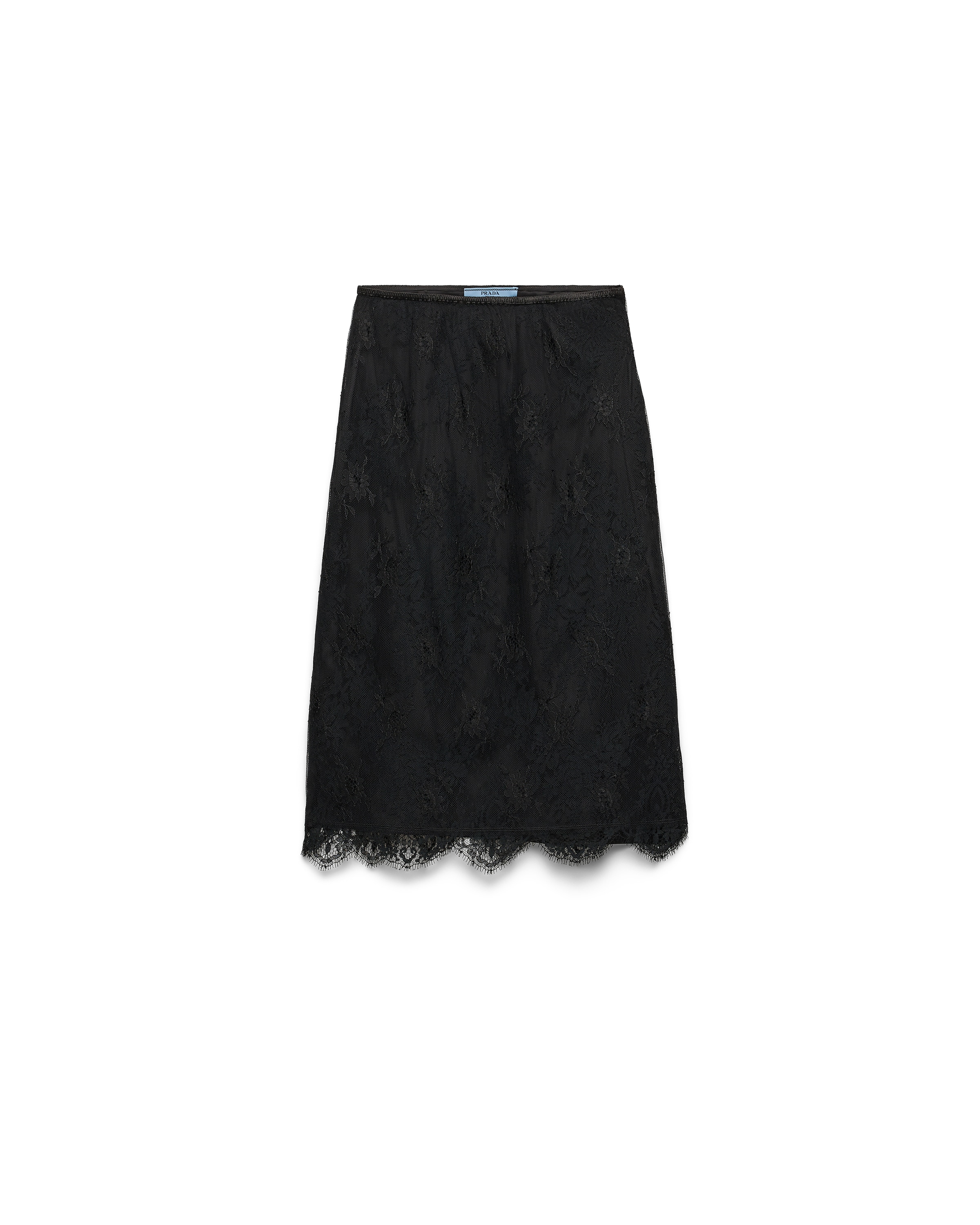 Prada Falda Lápiz De Encaje, Mujer, Negro, Talla 44