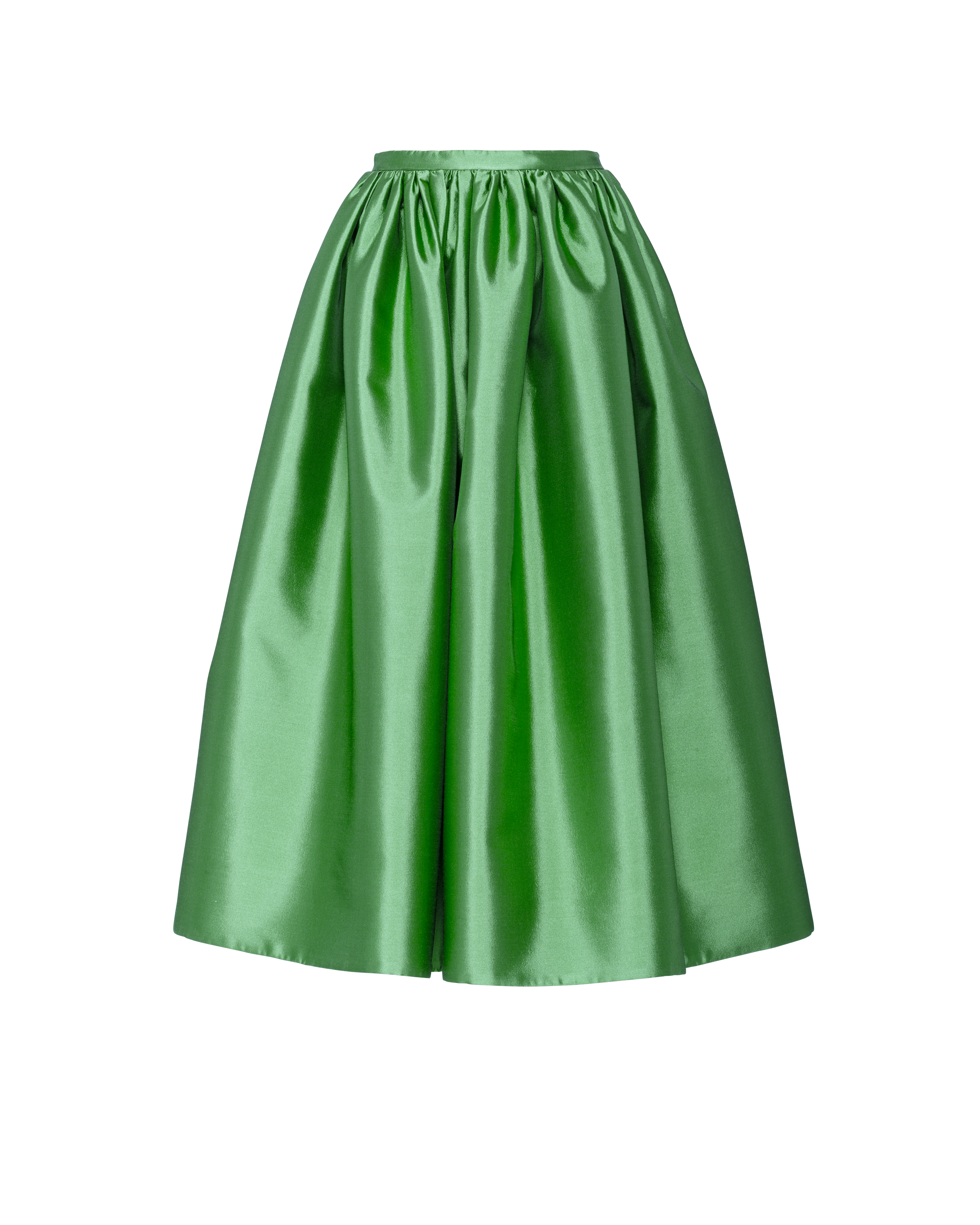 Prada Silk And Wool Midi-skirt In Green | ModeSens