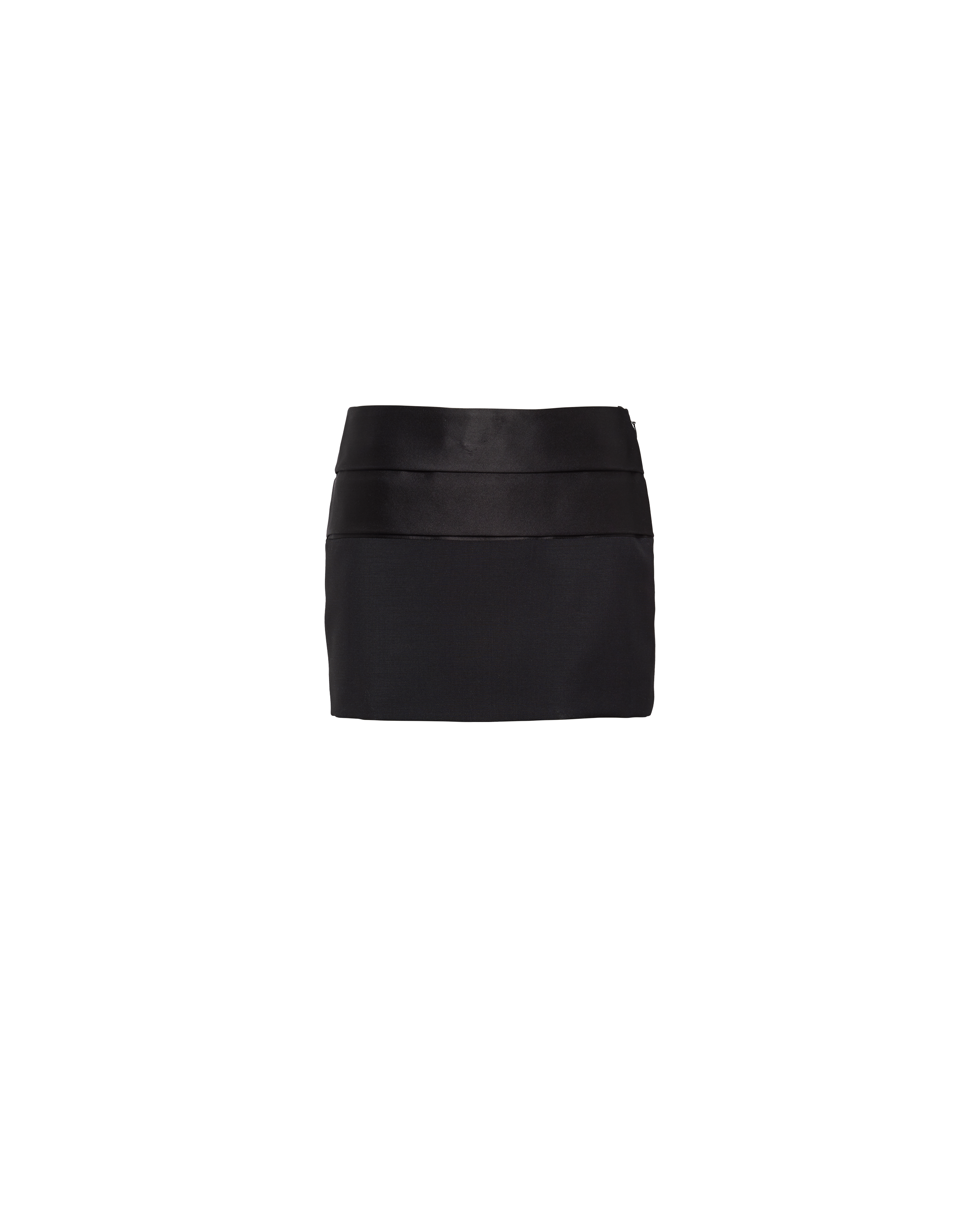 Prada Kid Mohair And Satin Miniskirt In Black