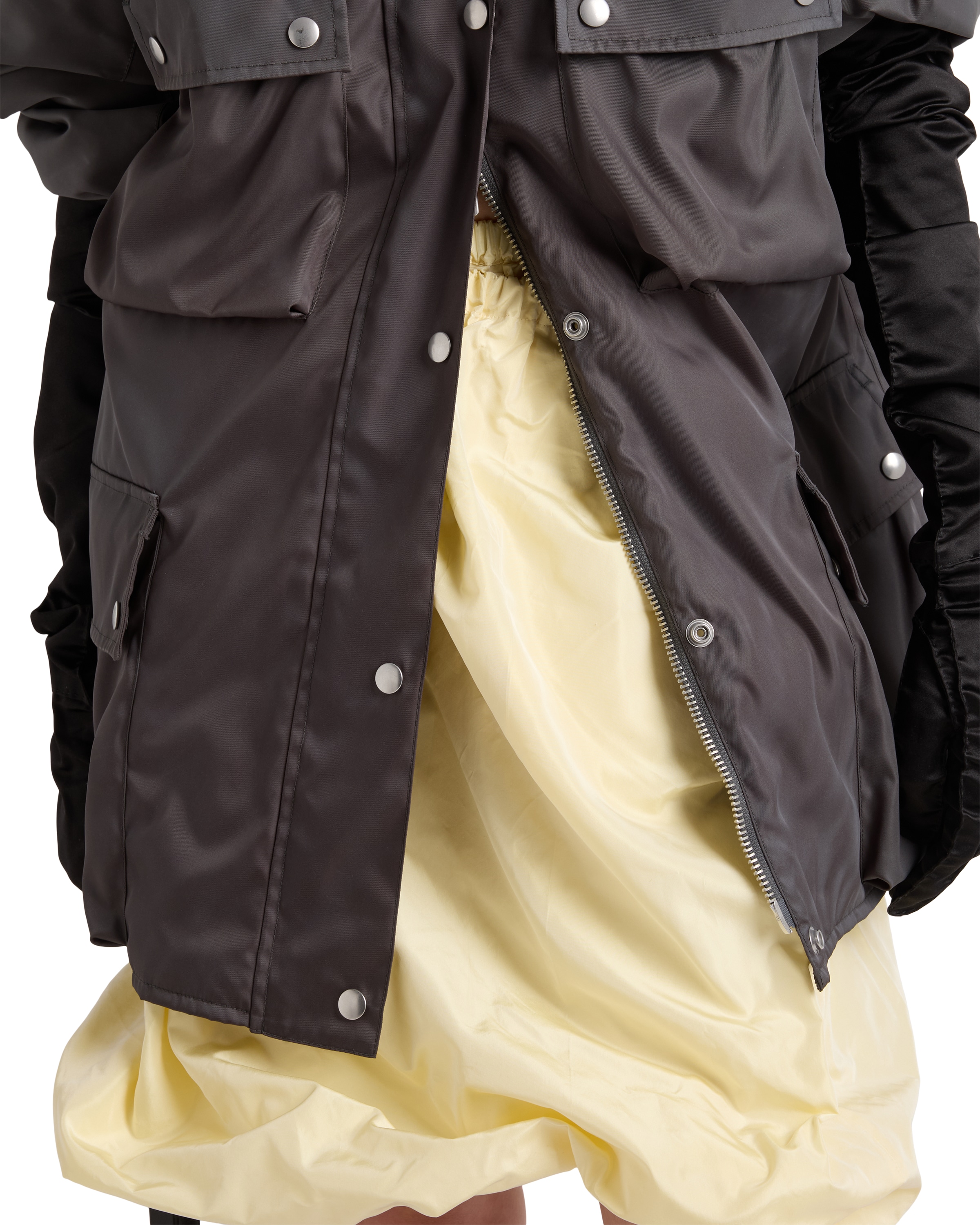Prada Voluminous Taffeta Skirt Balloon Silhouette In Multi