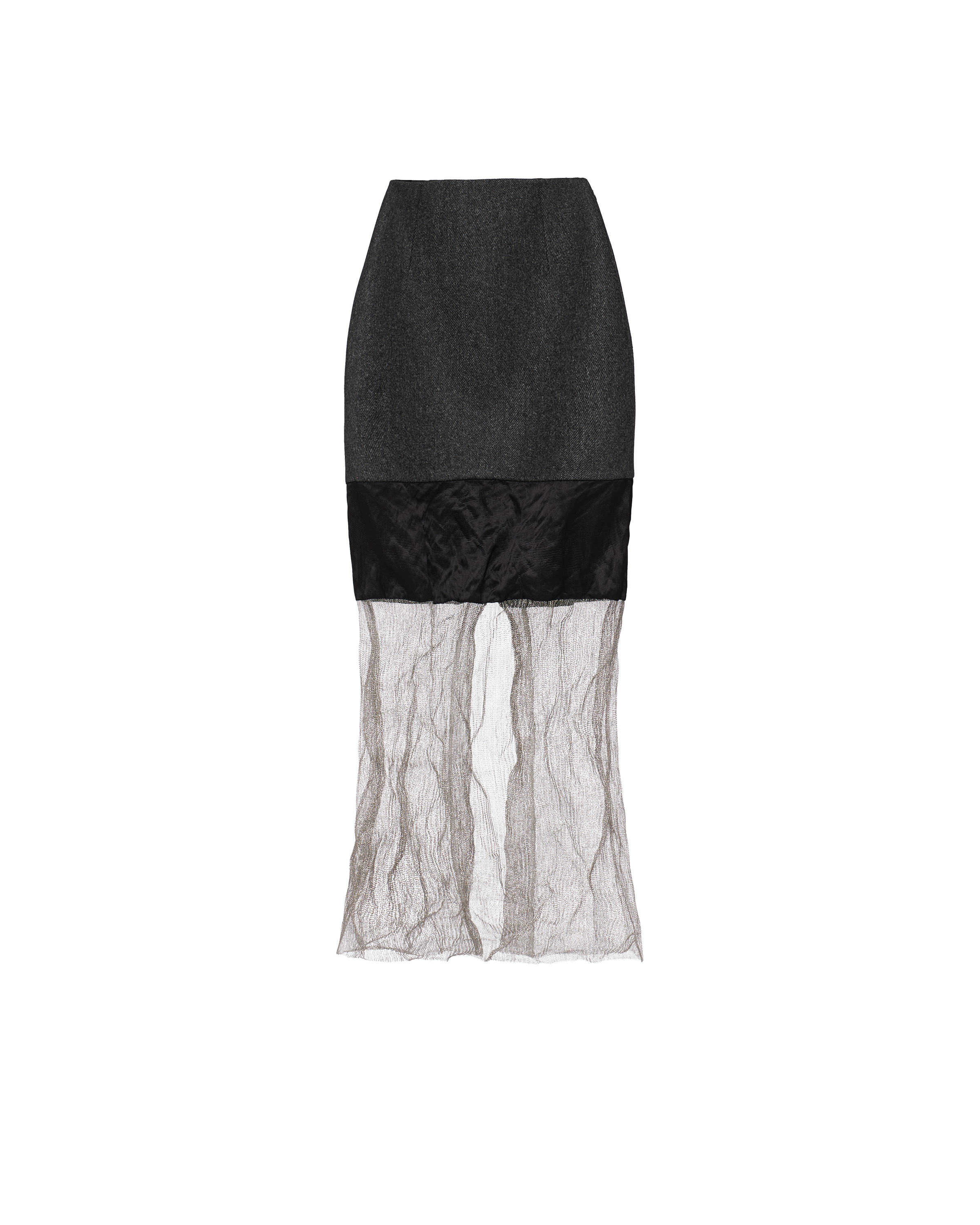 Prada Medium-length Skirt In Splicing Details In Steel Gray/slate Gray