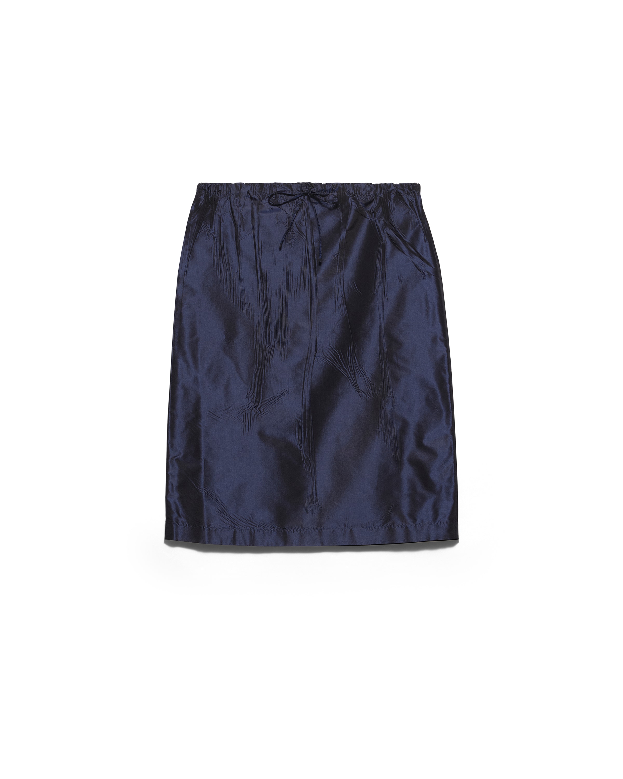 Prada Drawstring Midi Pencil Skirt In Blue