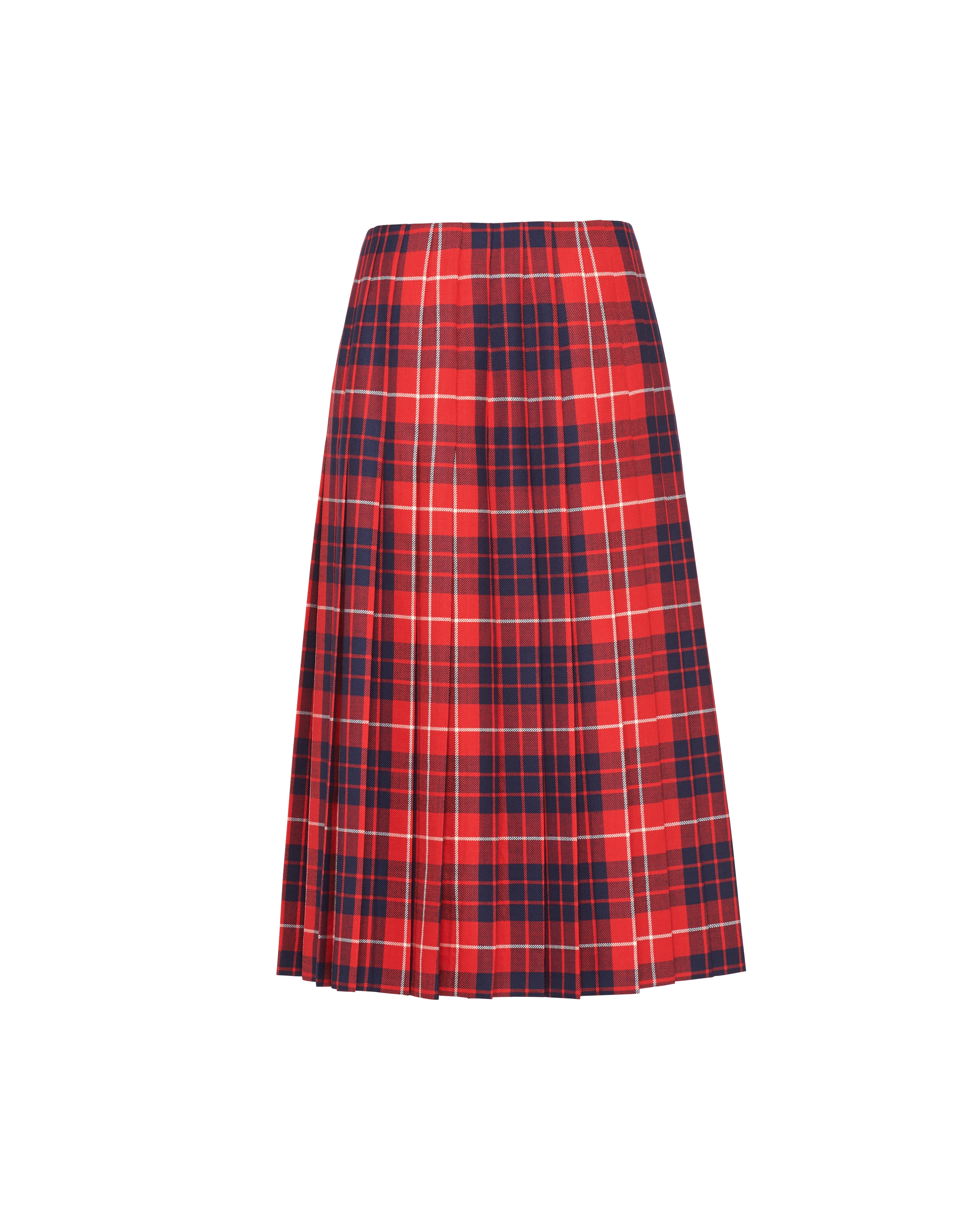 red plaid overall skirt