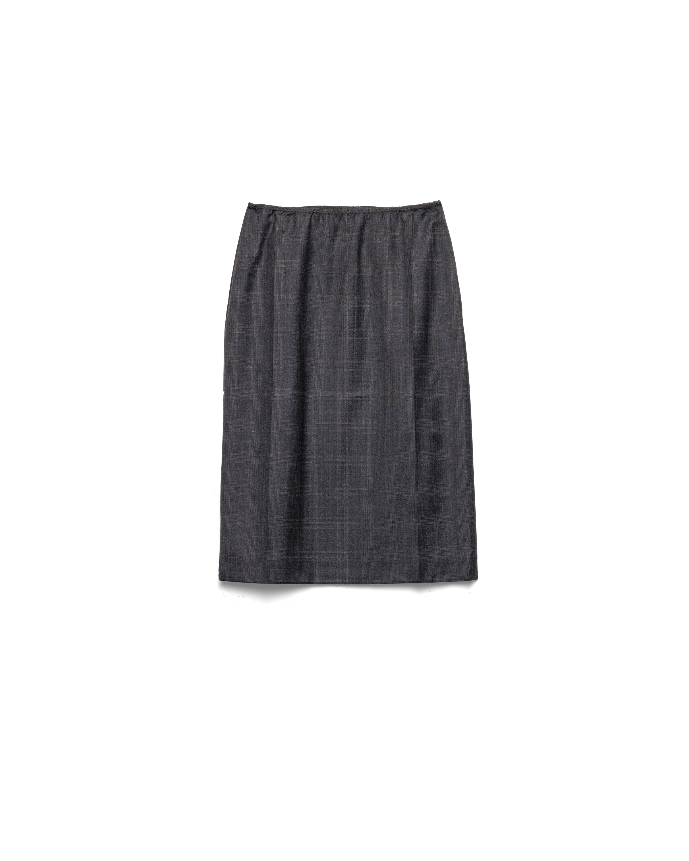 Prada Jupe En Laine, Femme, Gris Anthracite, Taille 38