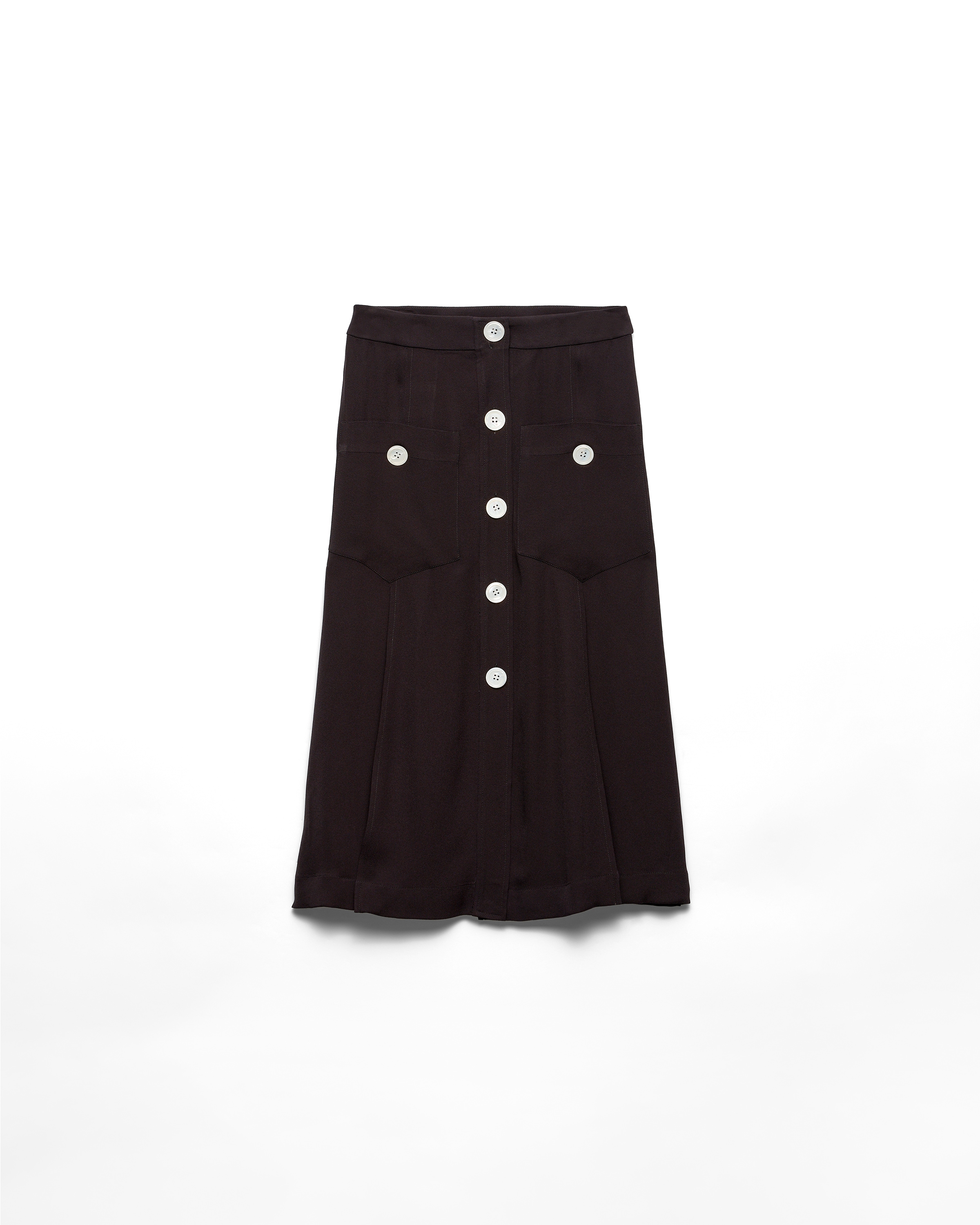 Prada Jupe En Satin De Soie Sablée, Femme, Noir, Taille 42