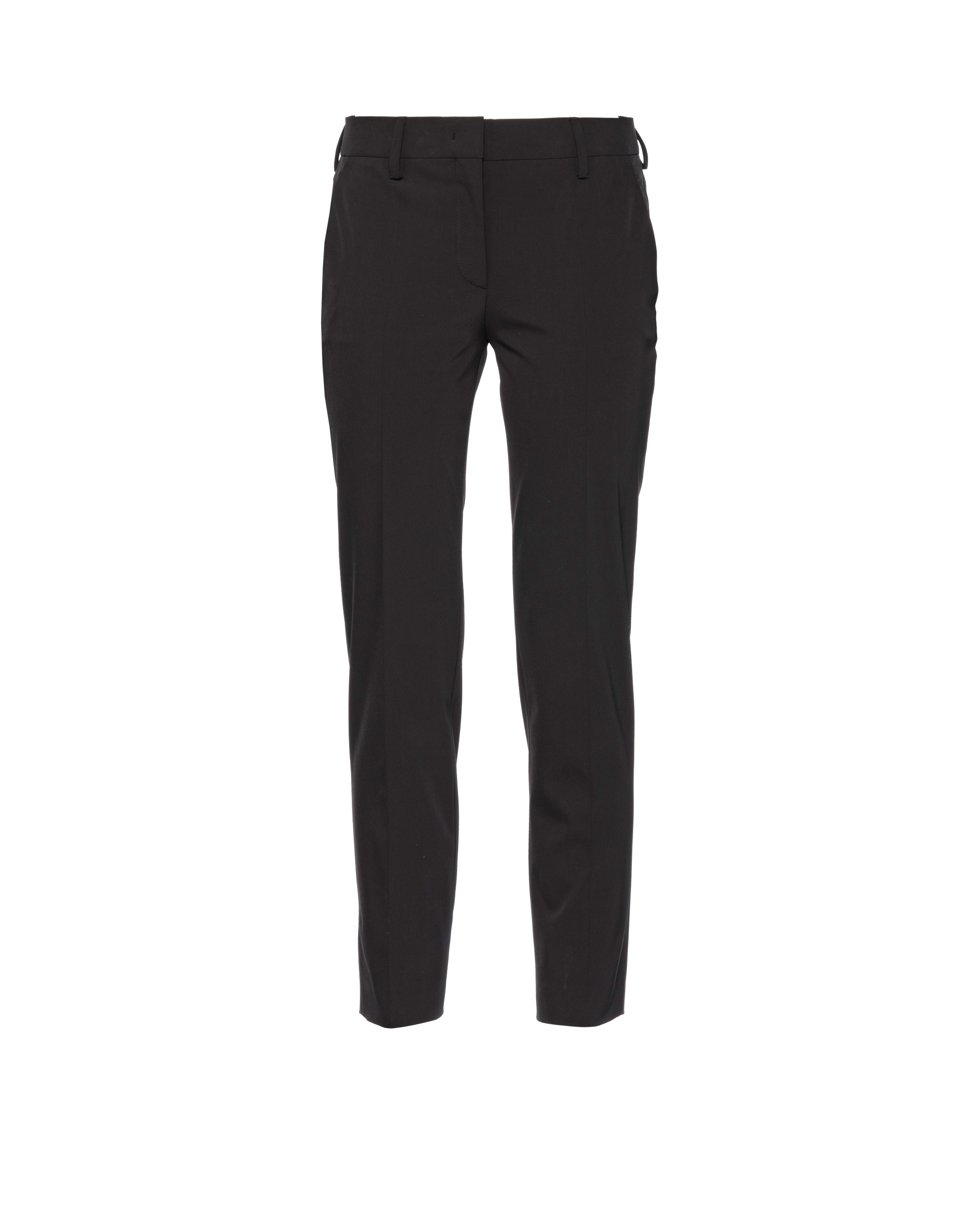 Prada Technical Stretch Fabric Trousers In Black