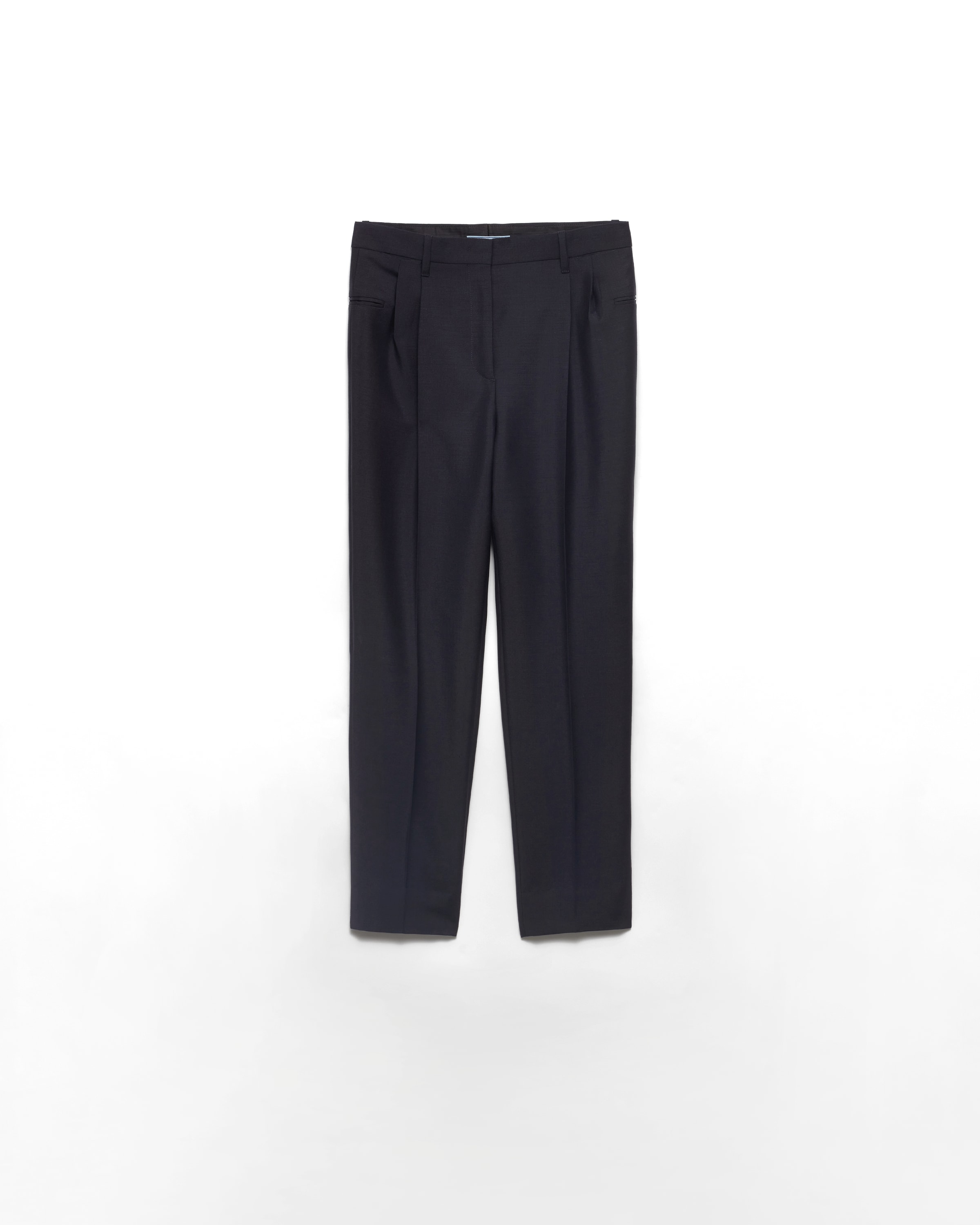 Prada Pantalon En Mohair De Chevreau, Femme, Bleu, Taille 42