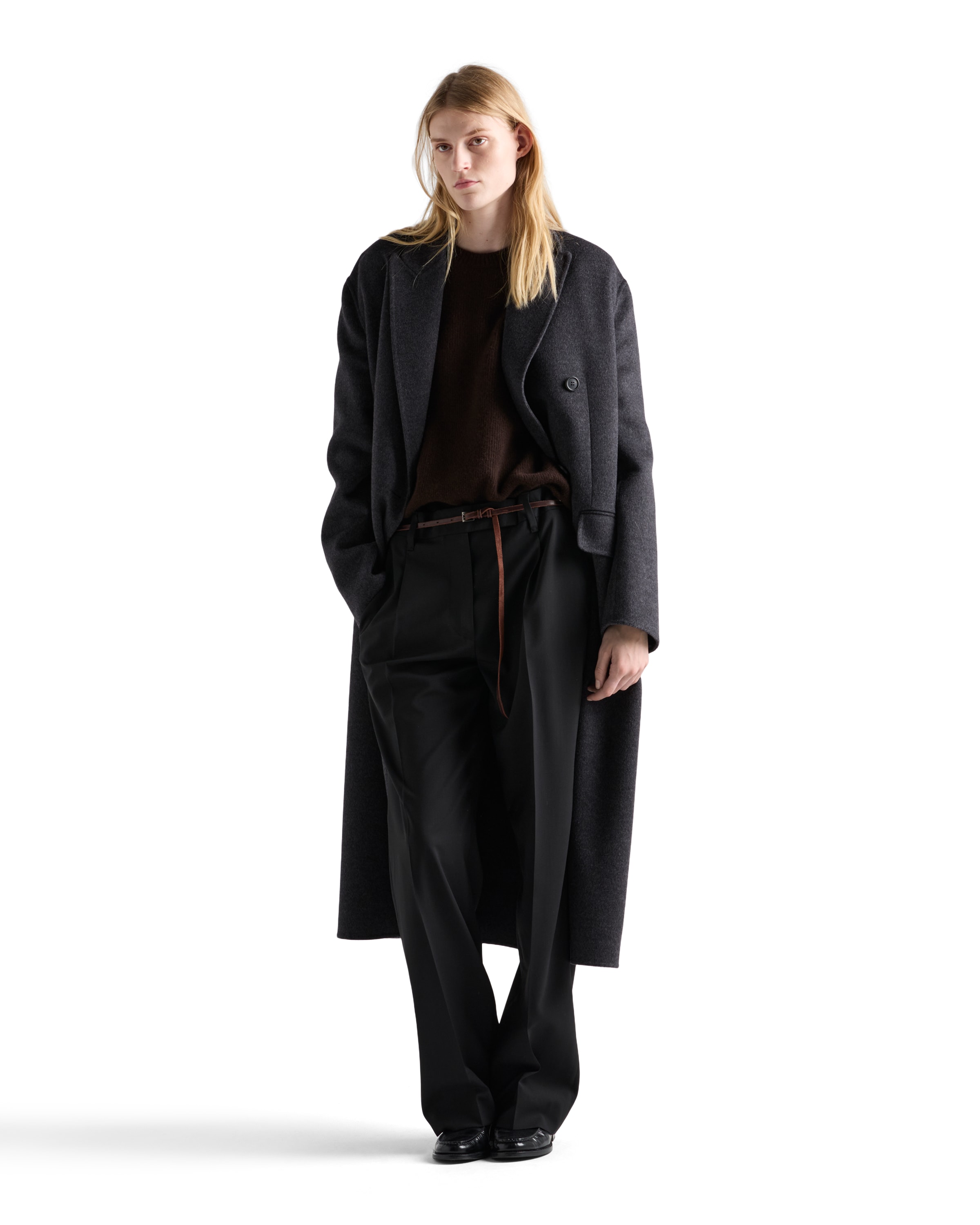 Prada Women's Light Wool Pants In Black