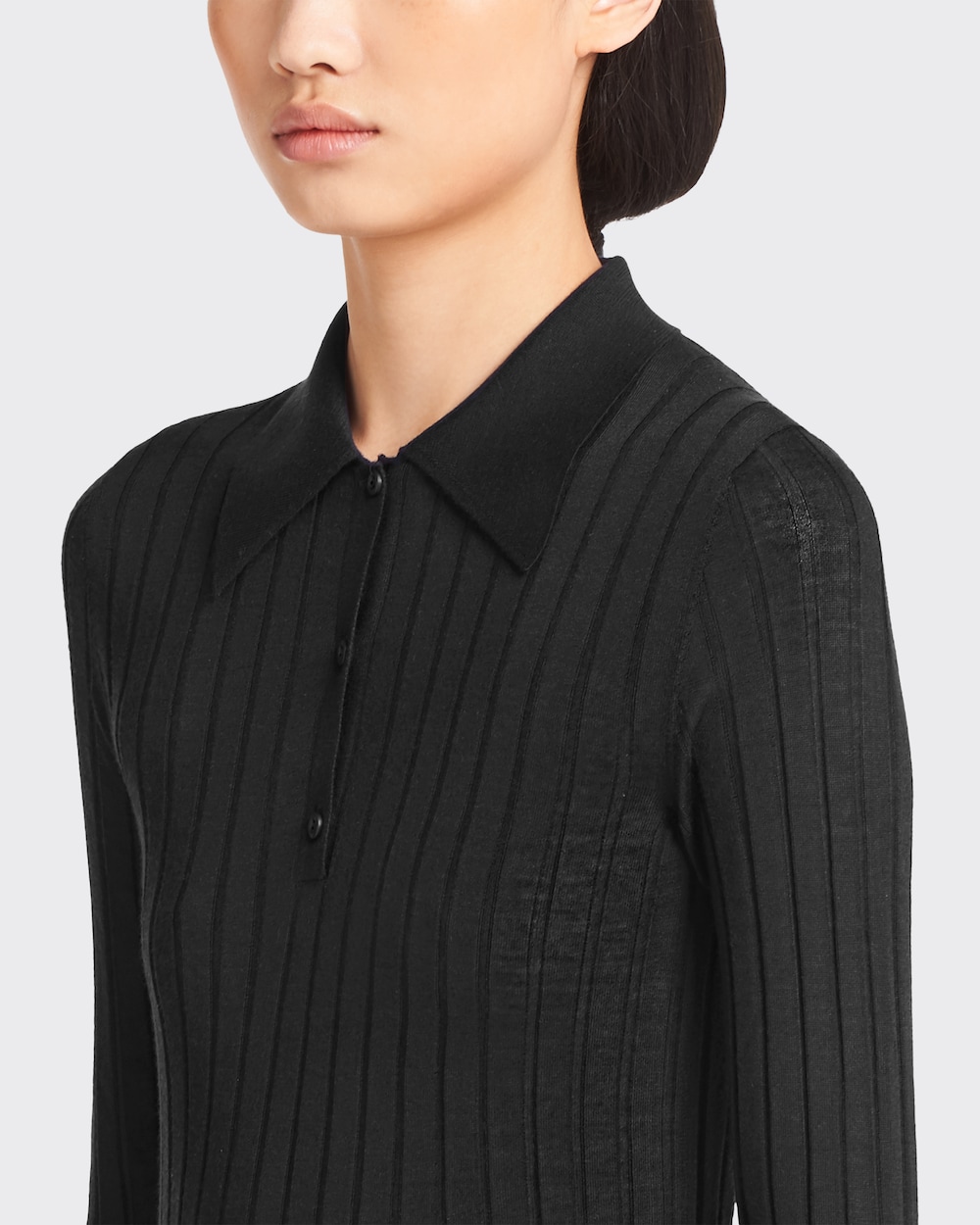 Black Cashmere and silk polo shirt | Prada