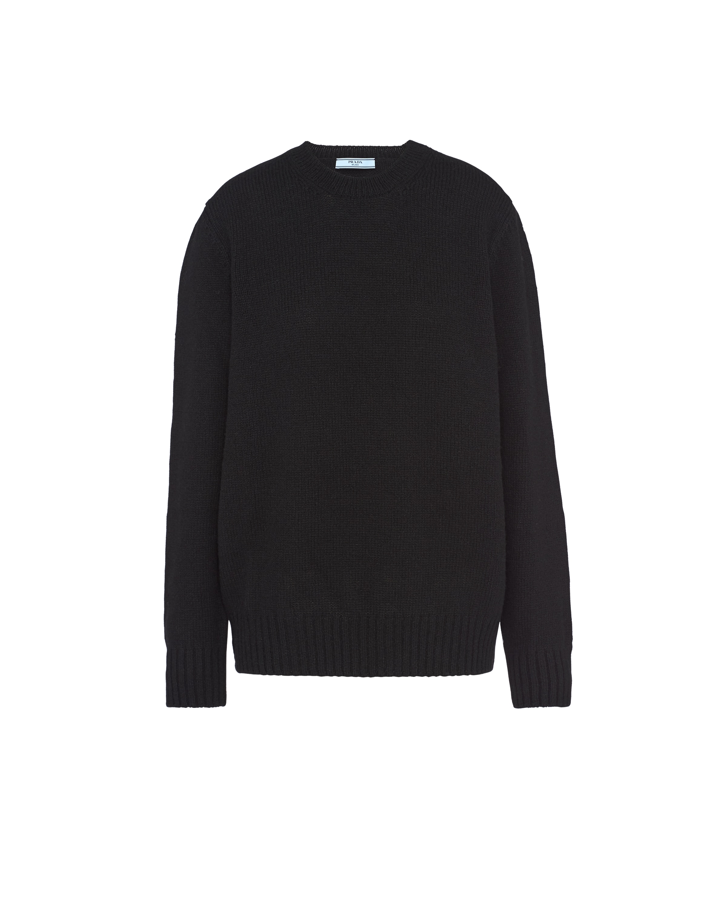 Prada Wool And Cashmere Crew-neck Sweater, Woman, Black, Size 38