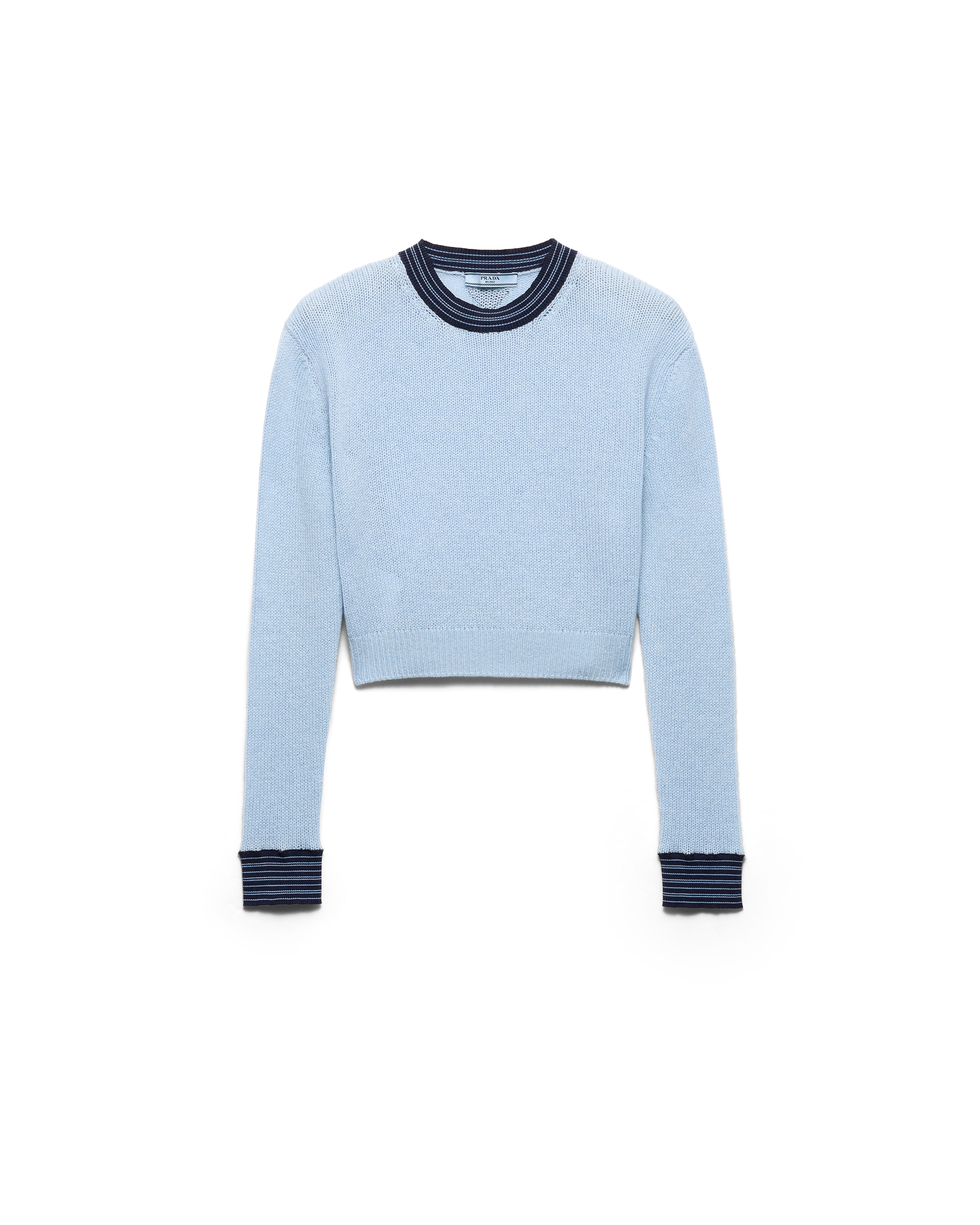 Prada Jersey Con Cuello Redondo De Cachemir, Mujer, Azul Zafiro, Talla 40