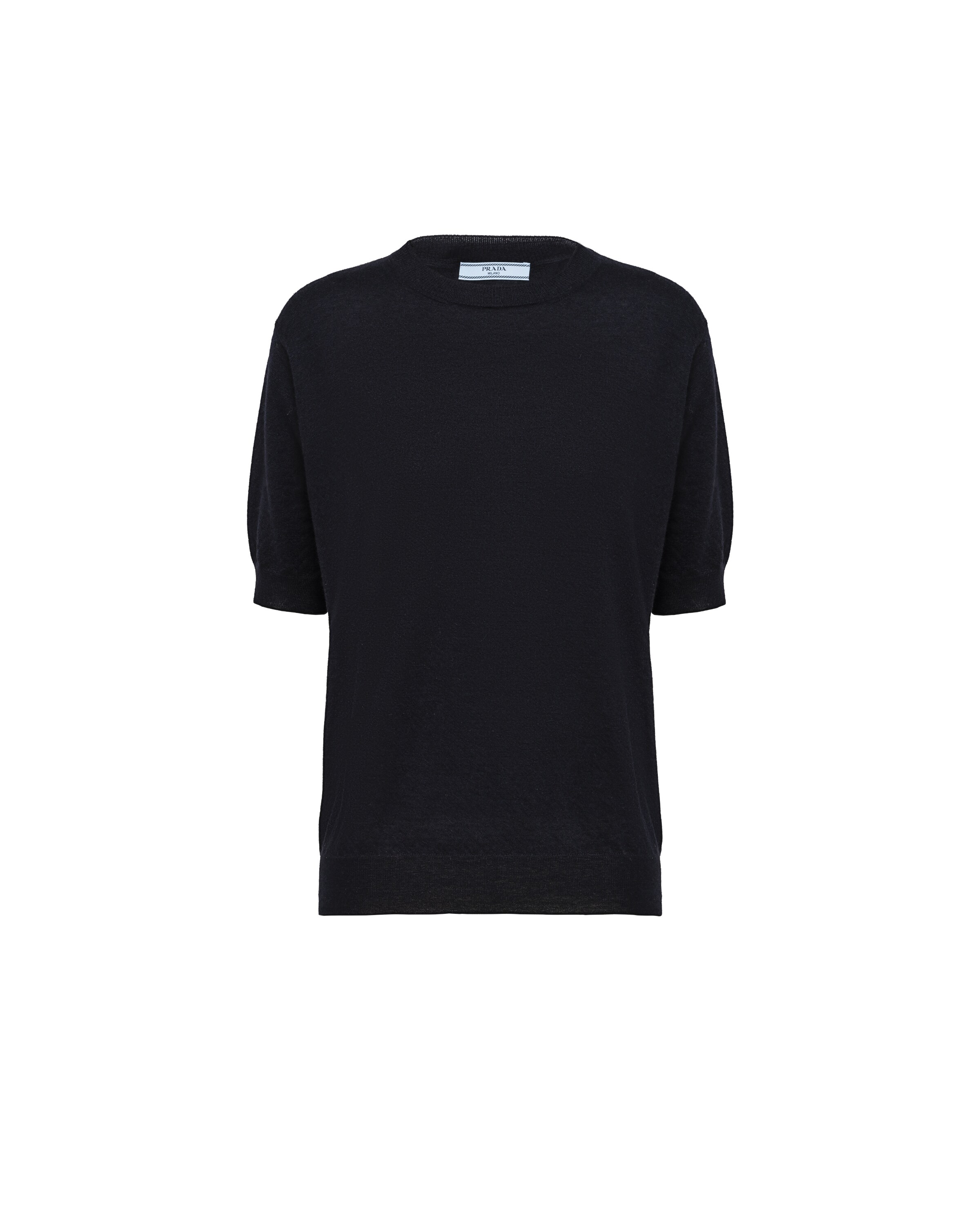 Prada Pull À Col Rond En Cachemire, Femme, Bleu, Taille 42