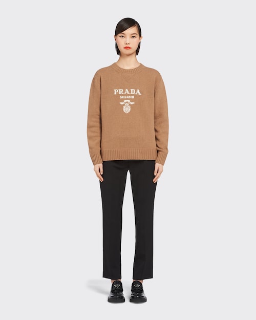 Prada Cashmere and wool Prada logo crew\u002Dneck sweater 2