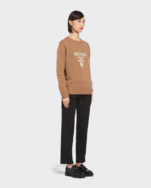 Prada Cashmere and wool Prada logo crew\u002Dneck sweater 3