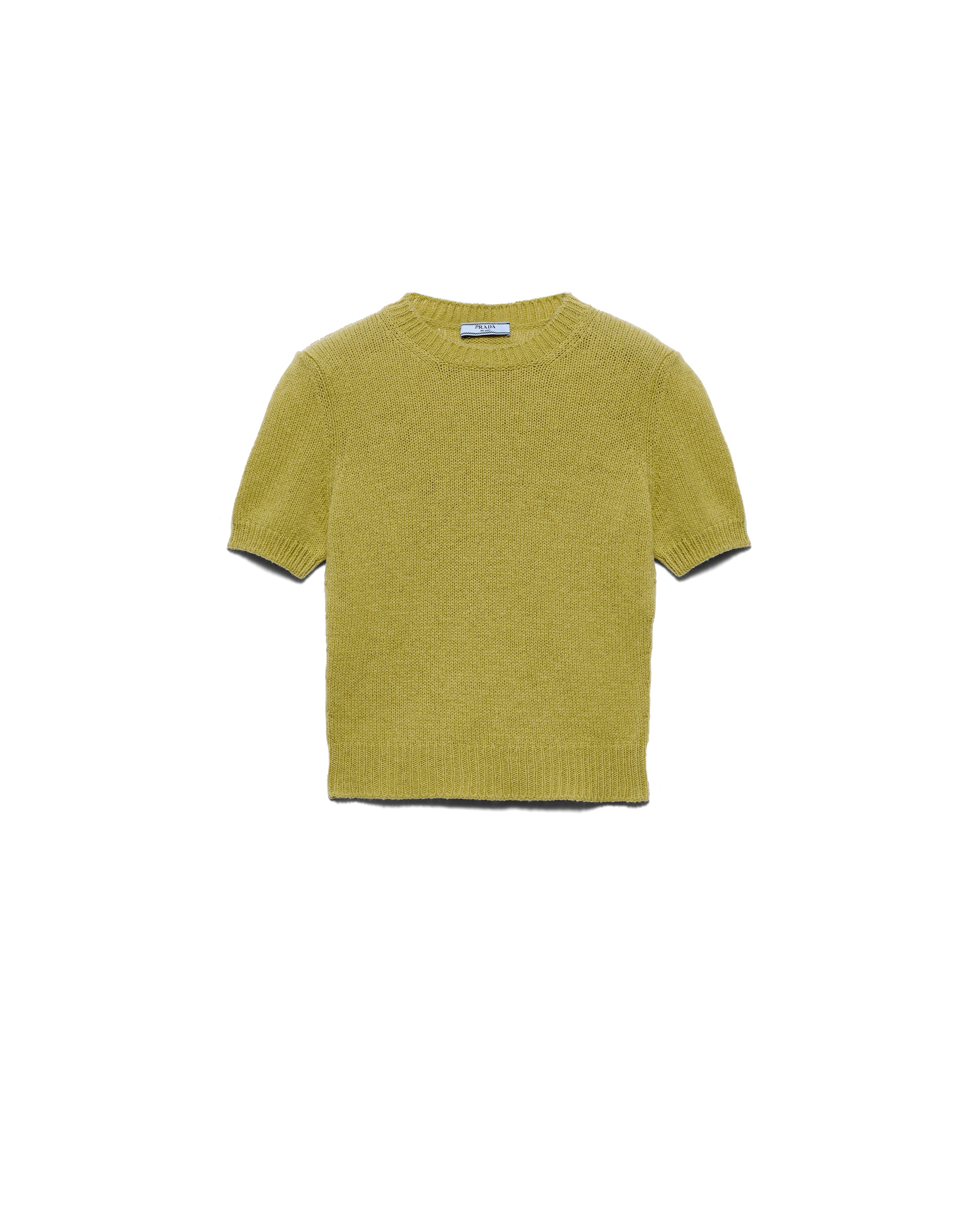 Prada Pull À Manches Courtes En Cachemire, Femme, Vert Pistache, Taille 44