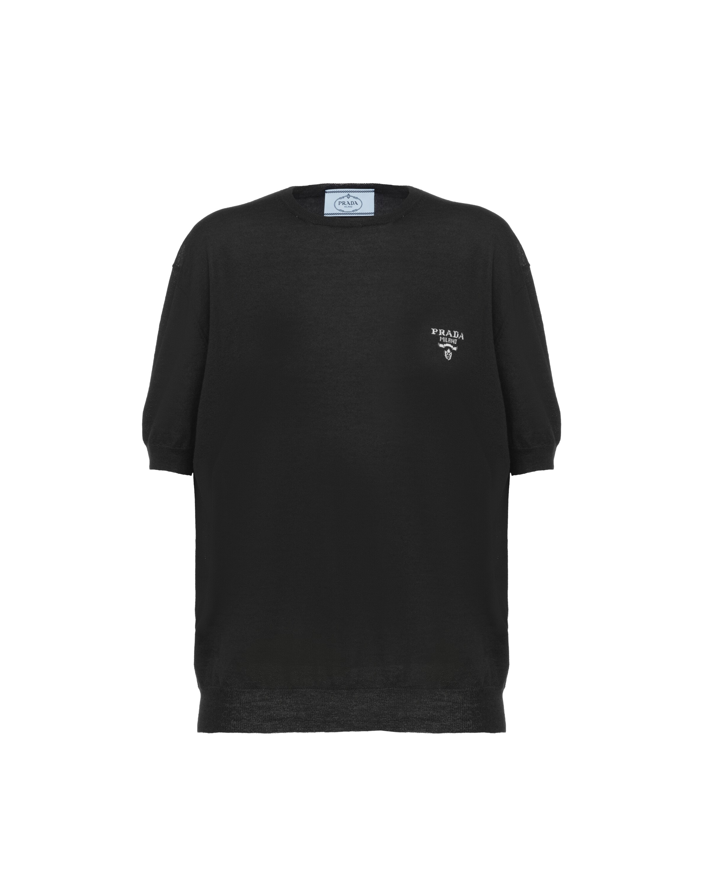 Prada Pull À Col Rond En Cachemire, Femme, Noir, Taille 38