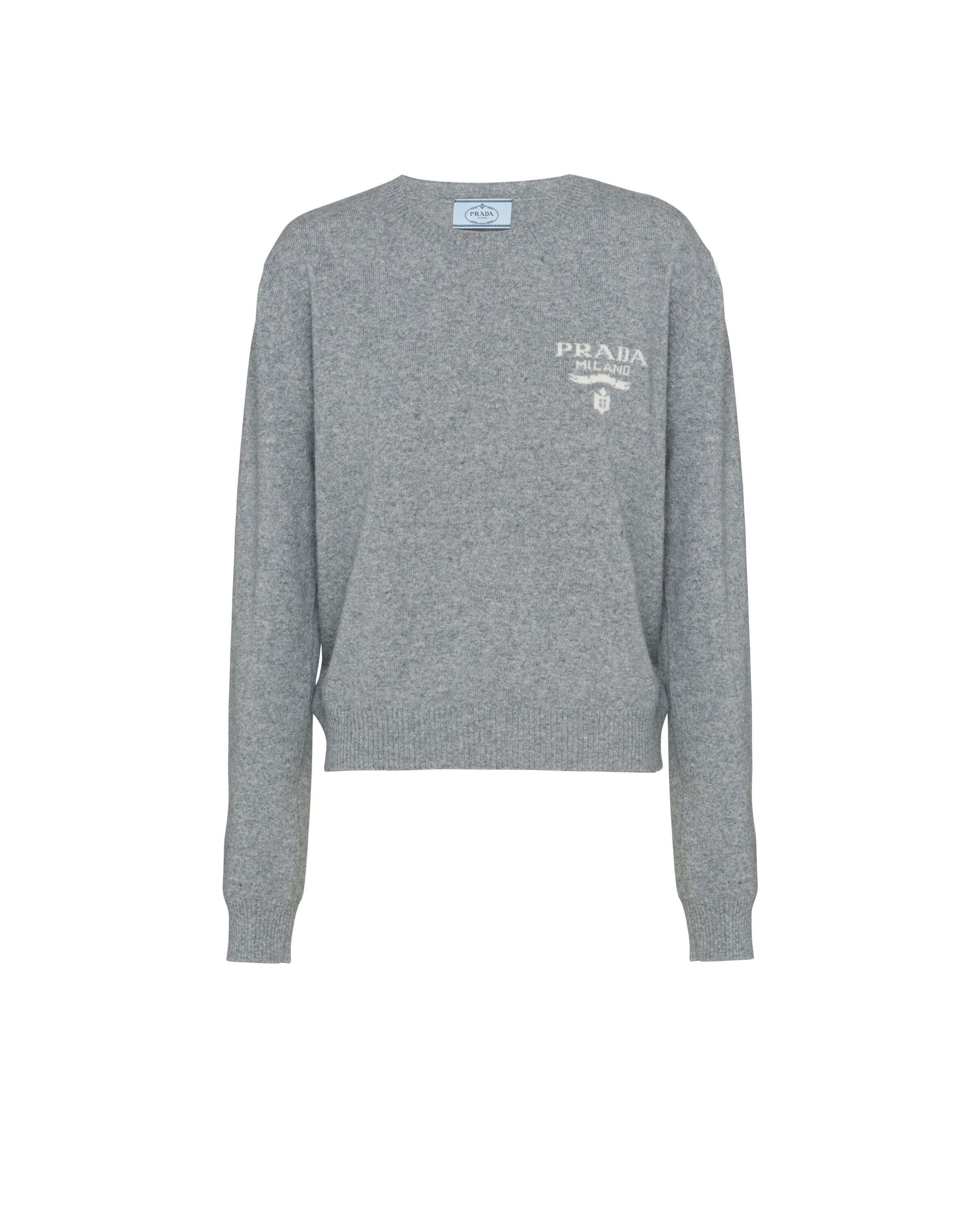Prada Pull En Cachemire Et Soie, Femme, Gris, Taille 36