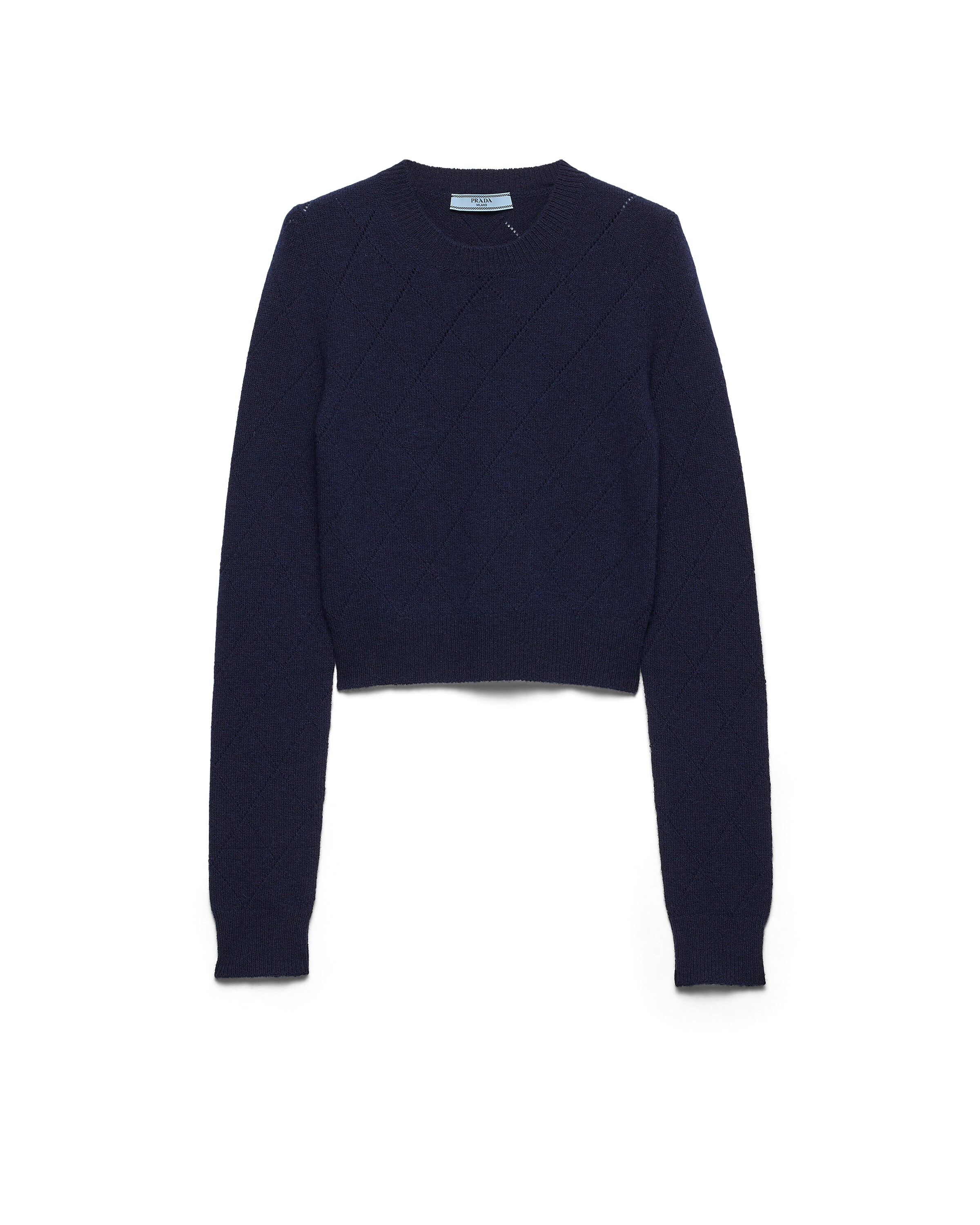 Prada Cashmere Crew-neck Sweater, Woman, Navy, Size 44