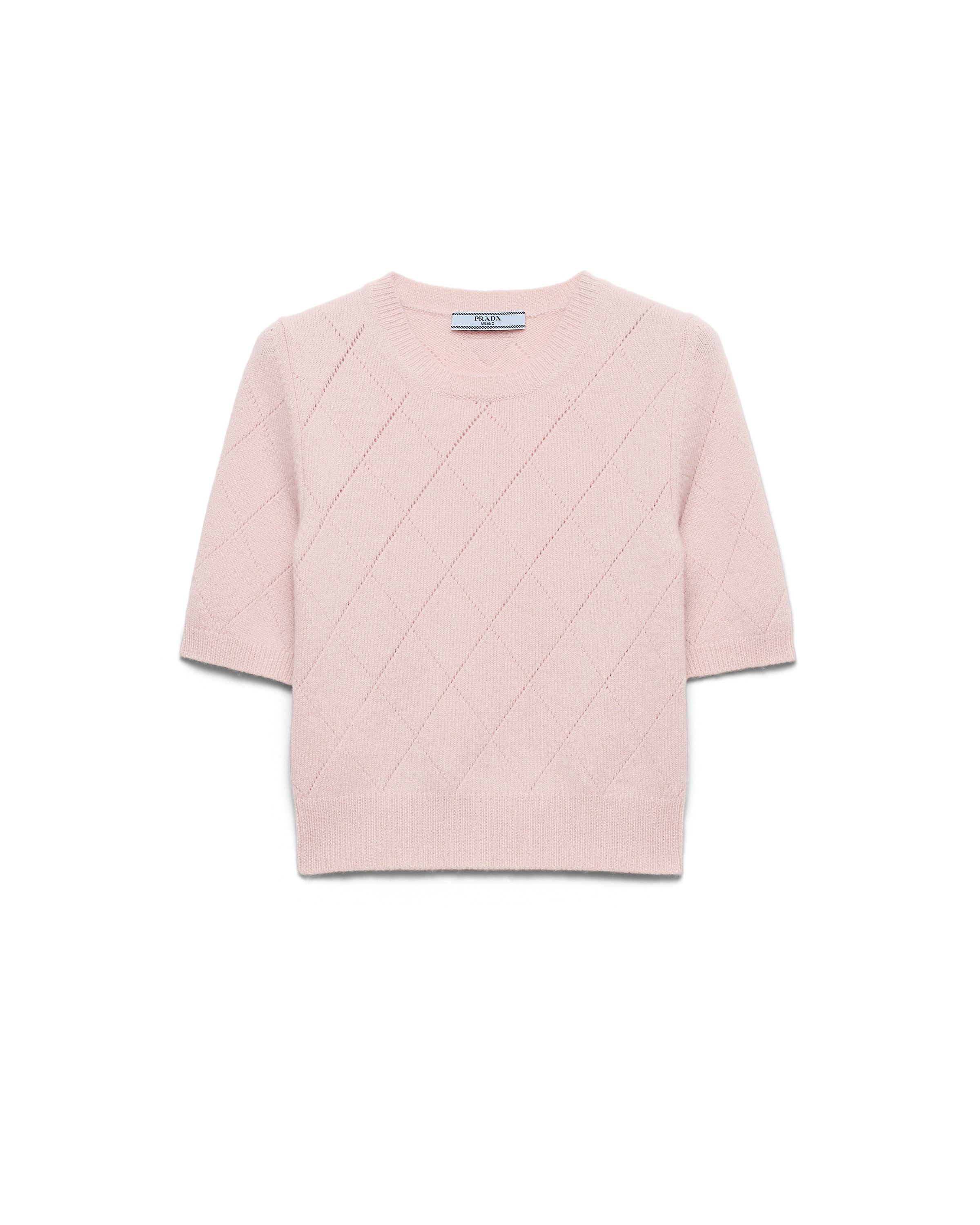 Prada Jersey De Cachemir De Manga Corta, Mujer, Rosa, Talla 46