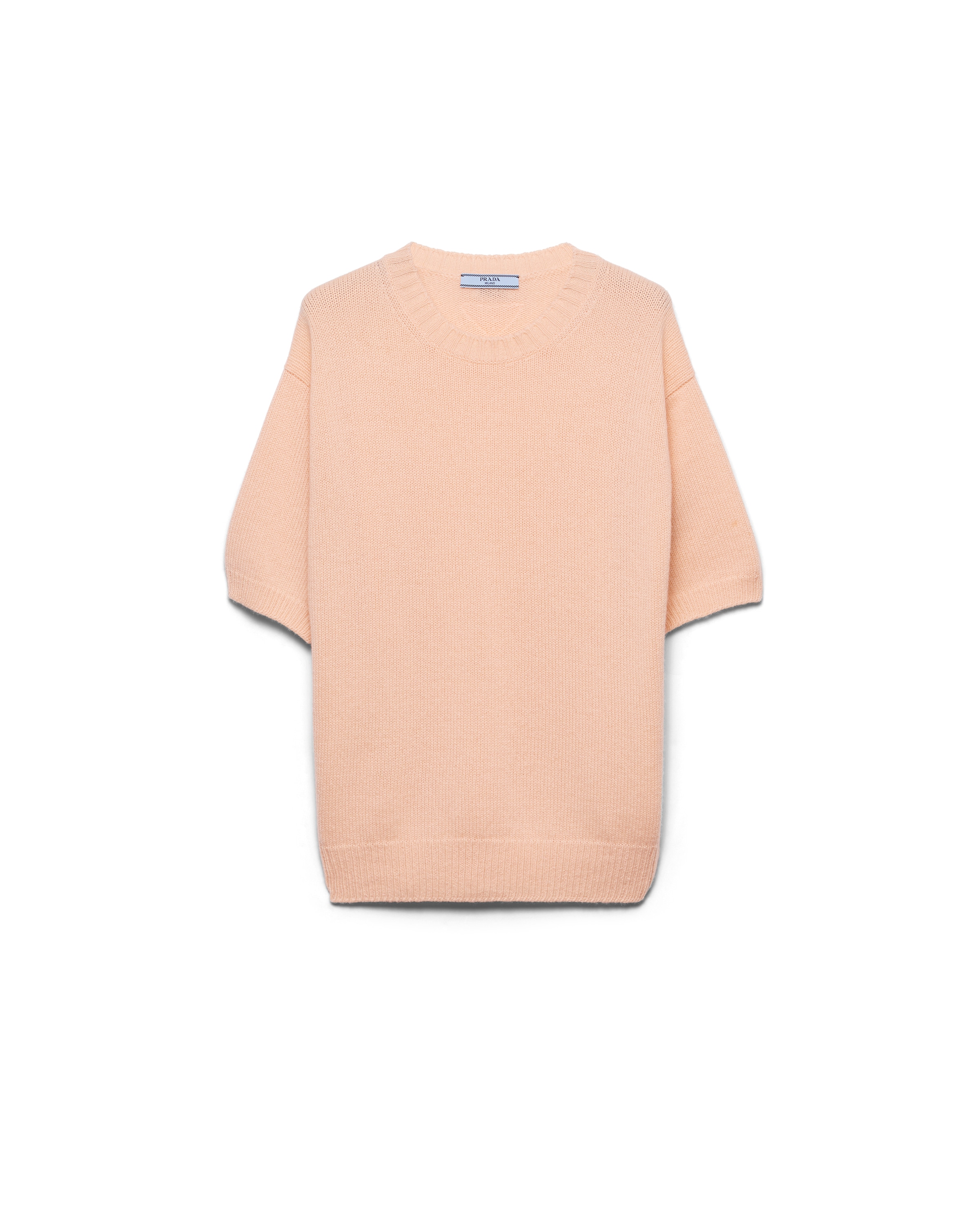 Prada Jersey De Lana Y Cachemir Con Cuello Redondo, Mujer, Melocotón, Talla 38