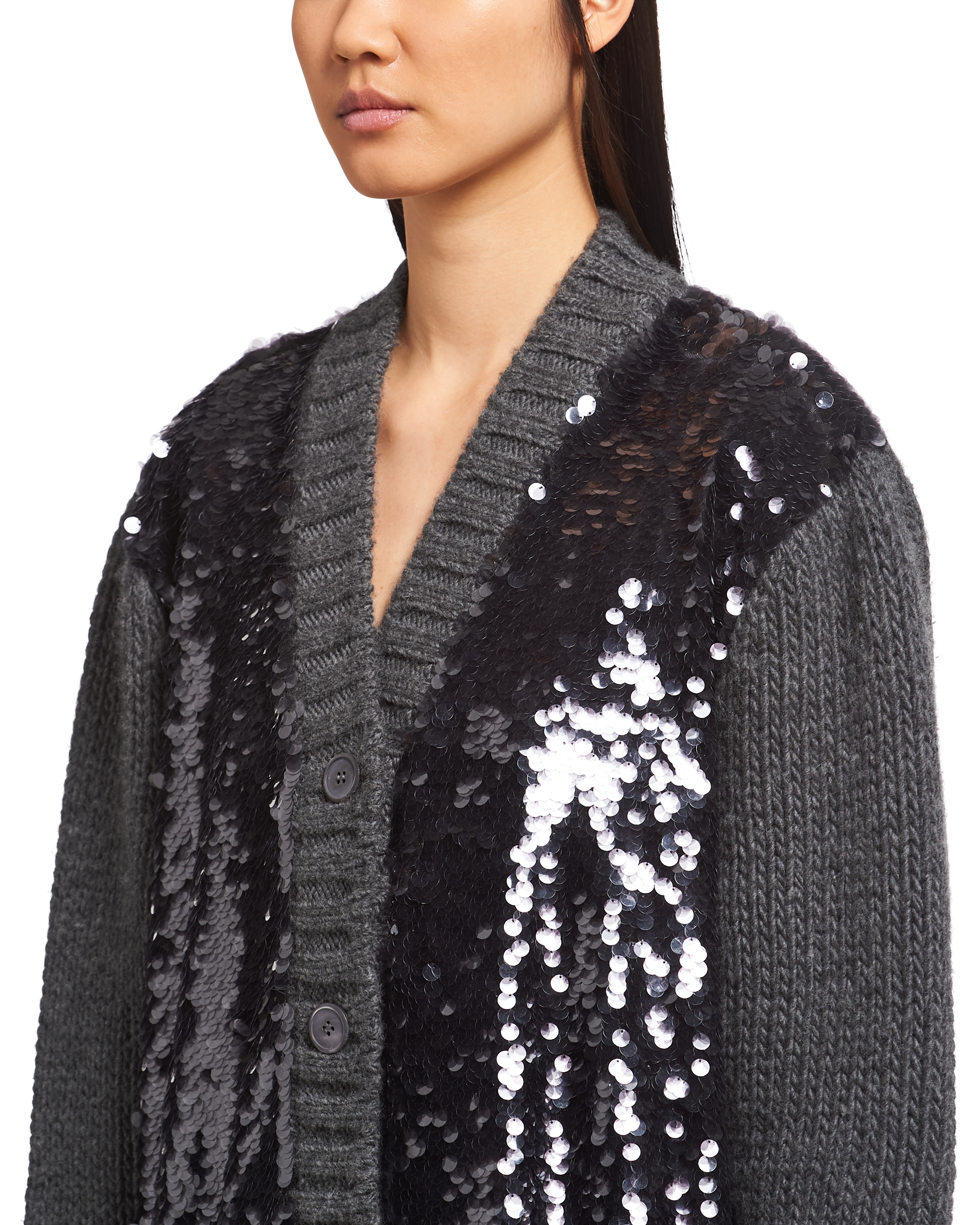 black sequin cardigan
