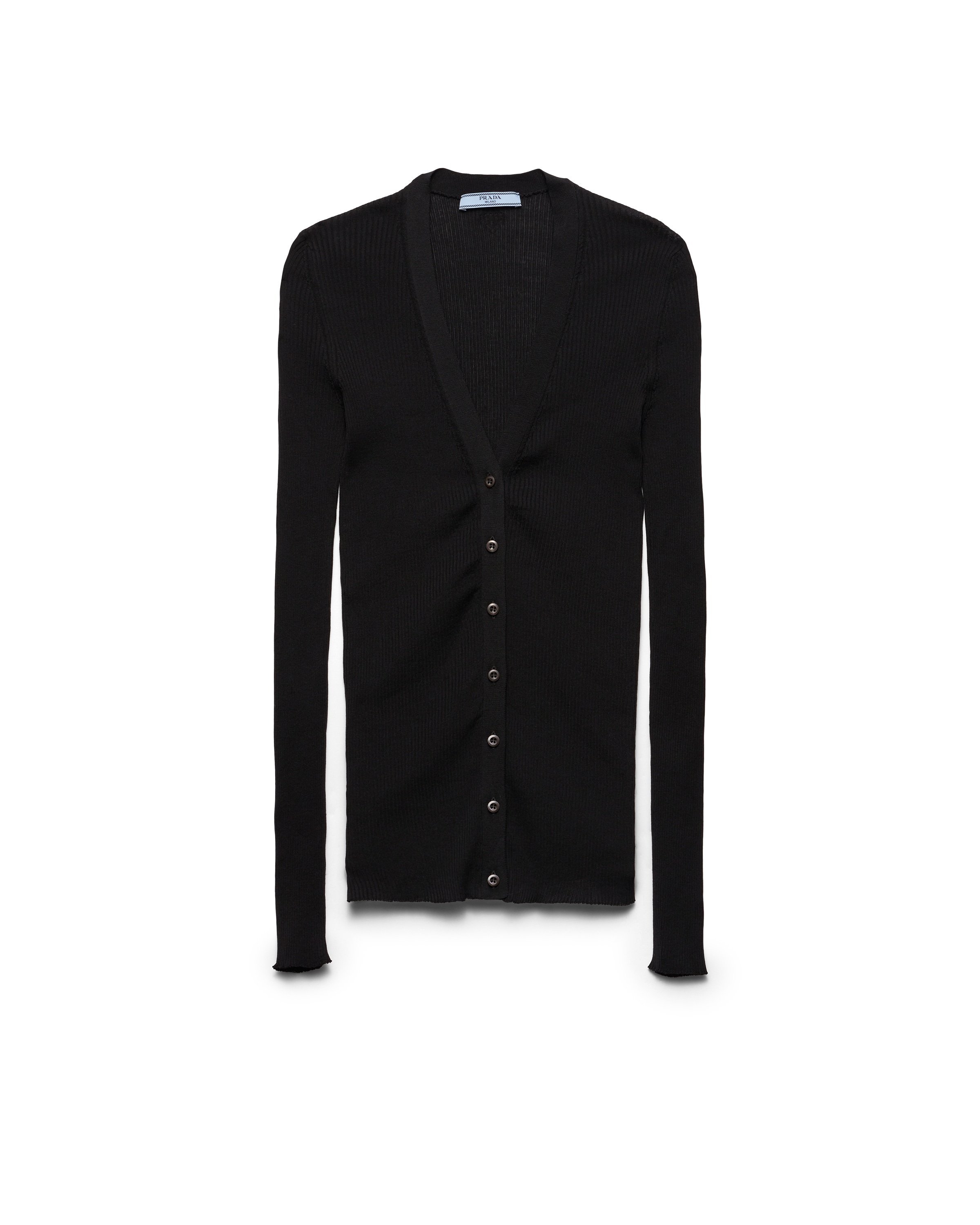 Cotton Cardigan, Woman, Black, Size 38