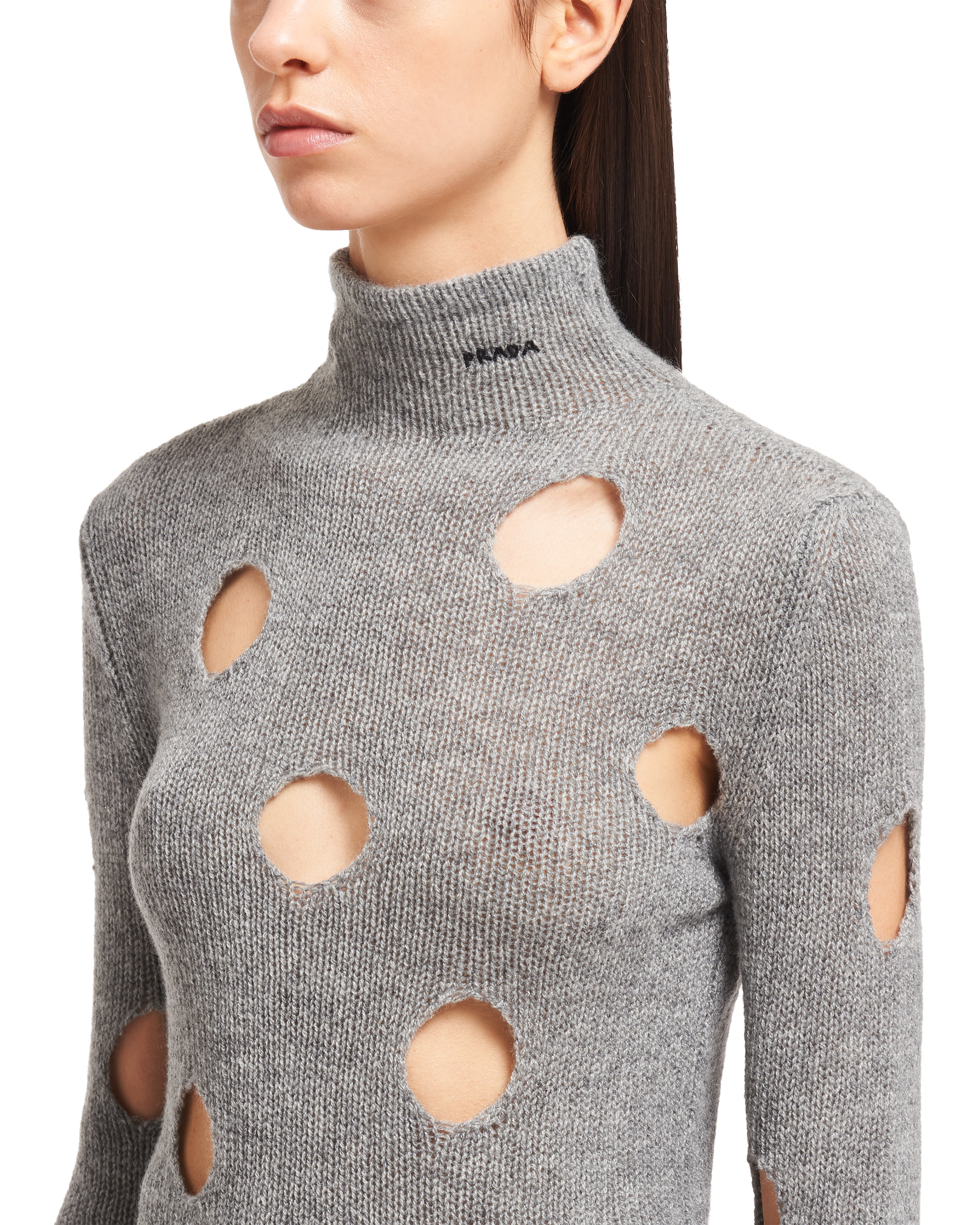Prada Openwork cashmere turtleneck sweater 5