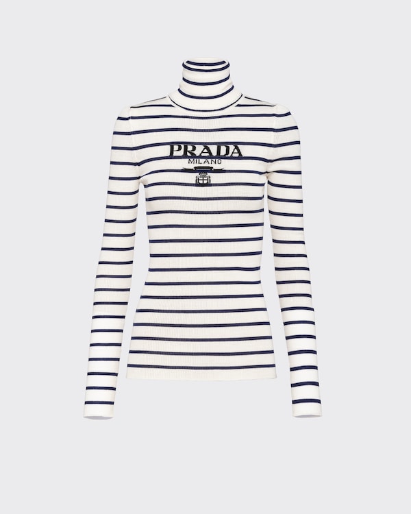 Tシャツ・カットソー PRADA | Boucle mohair crew-neck sweater Black Bouclé mohair crew-neck sweater | PRADA
