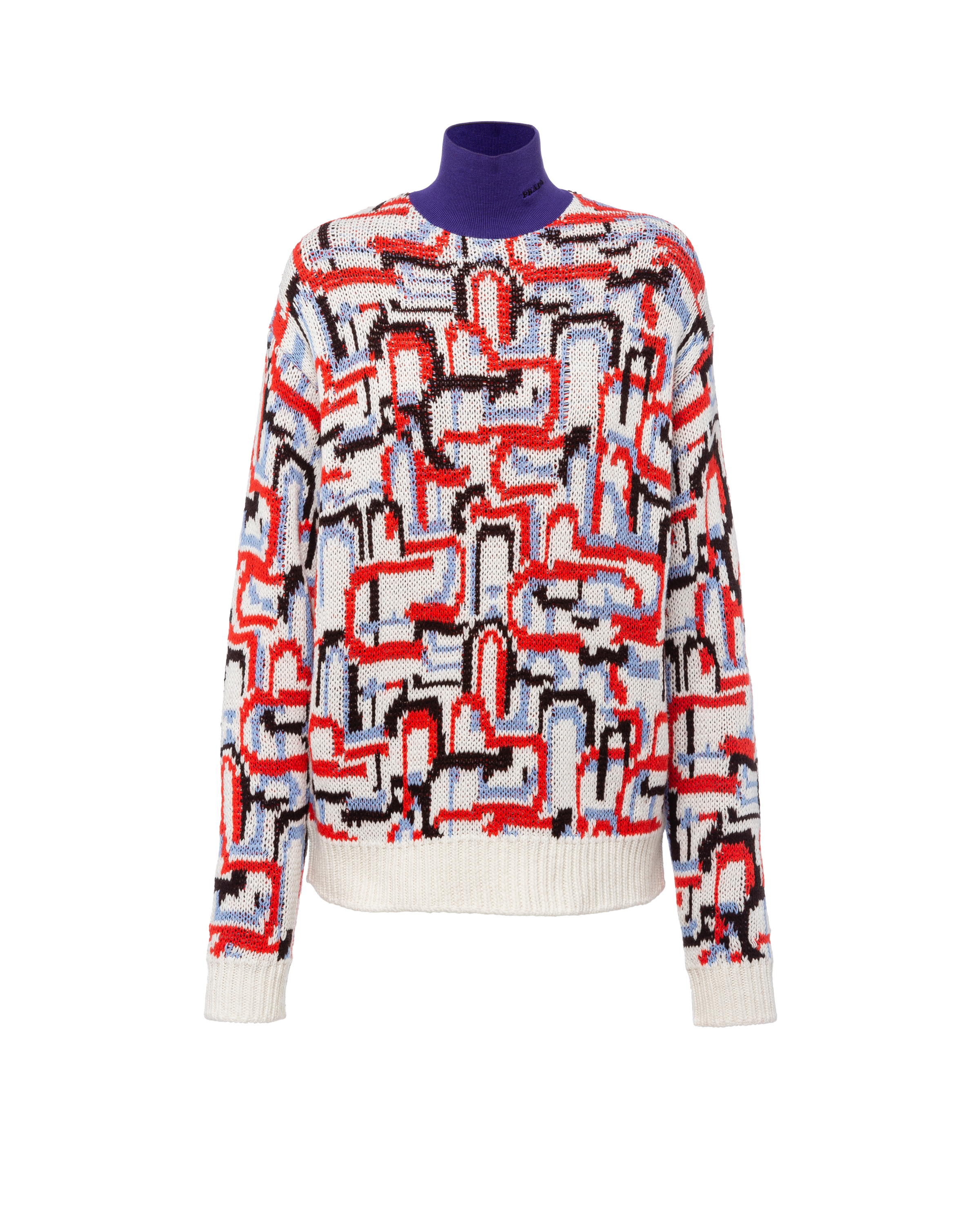 Prada Cashmere And Wool Turtleneck Sweater In Orange