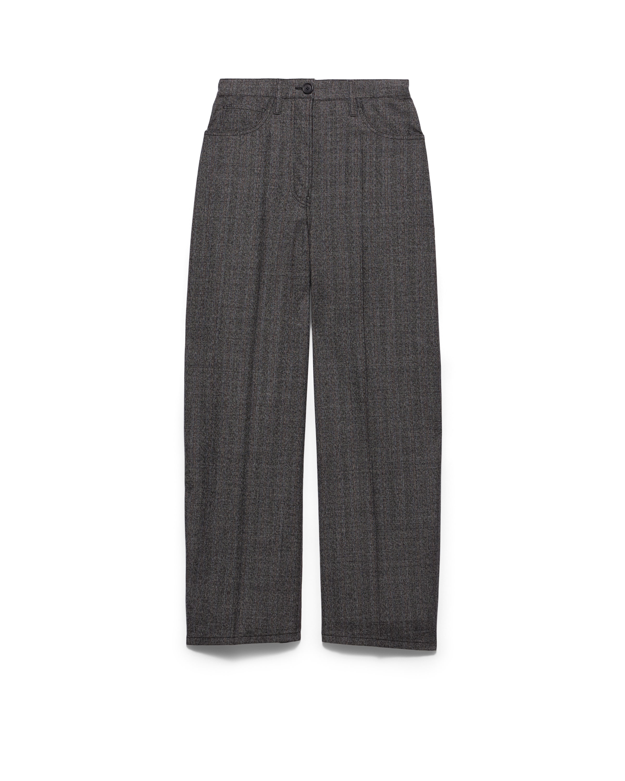 Prada Mouliné Wool Pants In Black