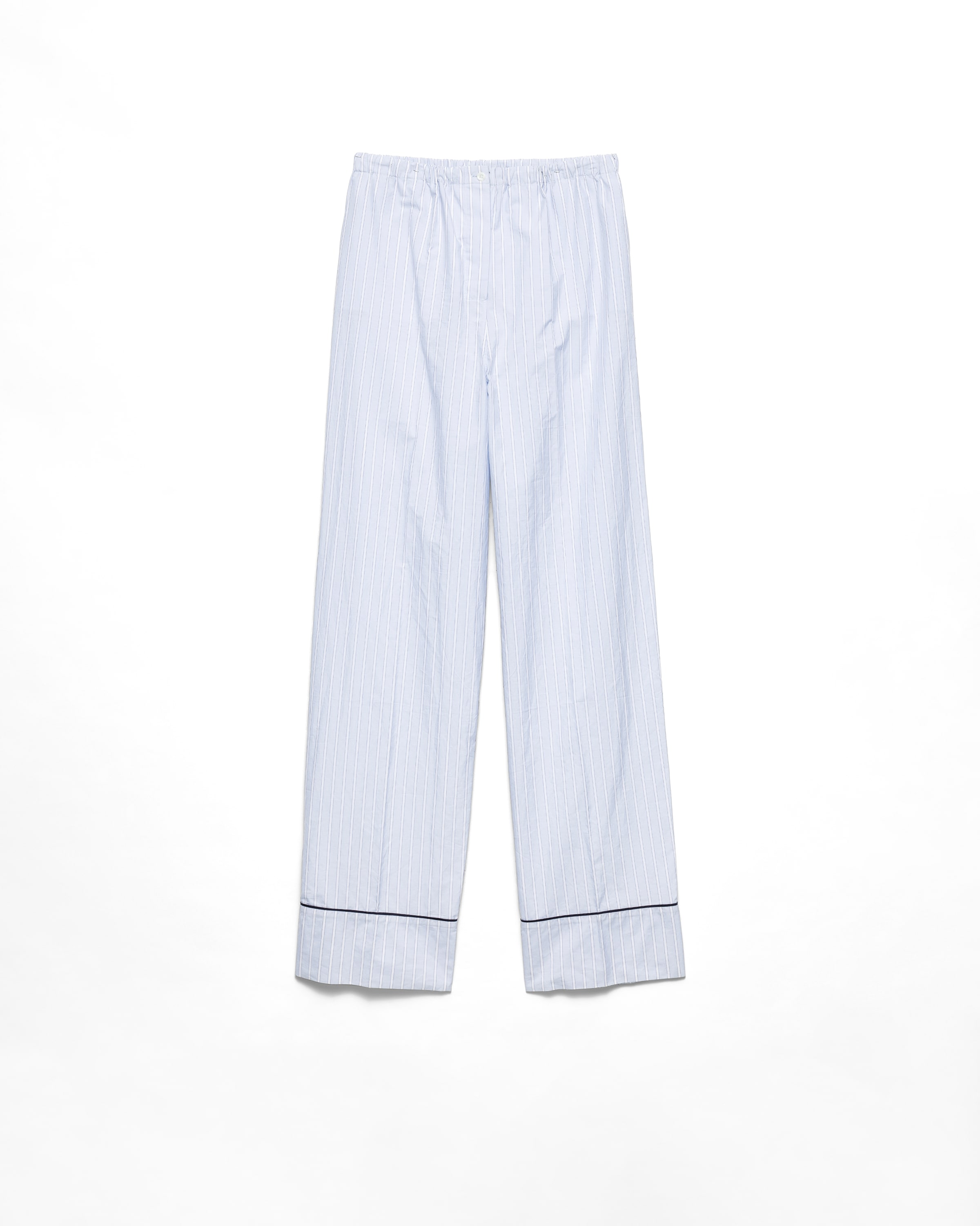 Prada Pantaloni In Chambray A Righe, Donna, Astro, Taglia 38