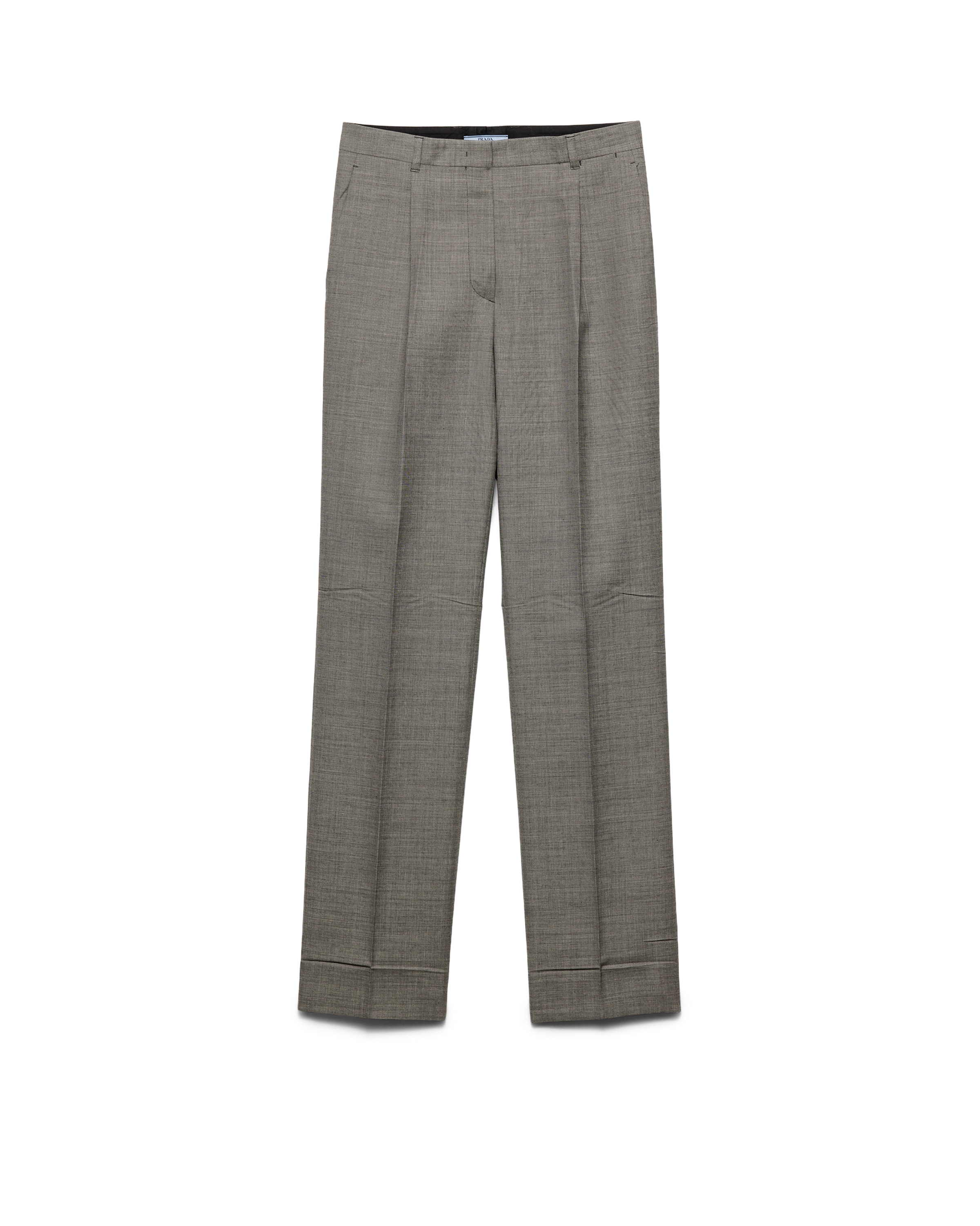 Prada Pantaloni In Grisaglia, Donna, Ardesia, Taglia 36