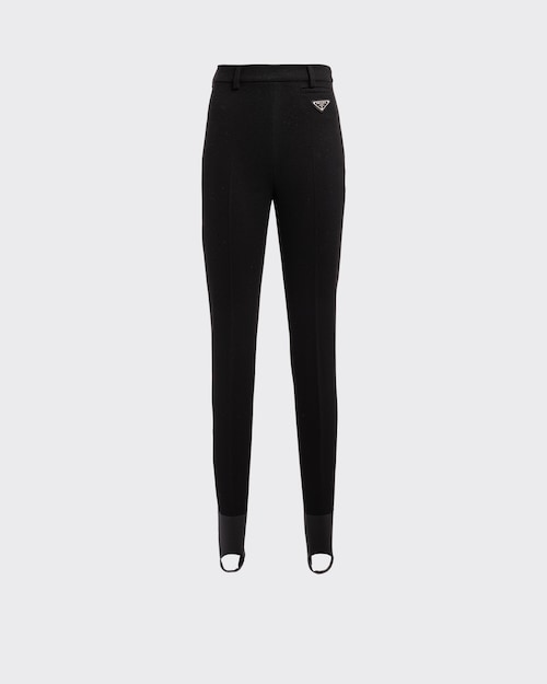 Black Stretch flannel pants | Prada