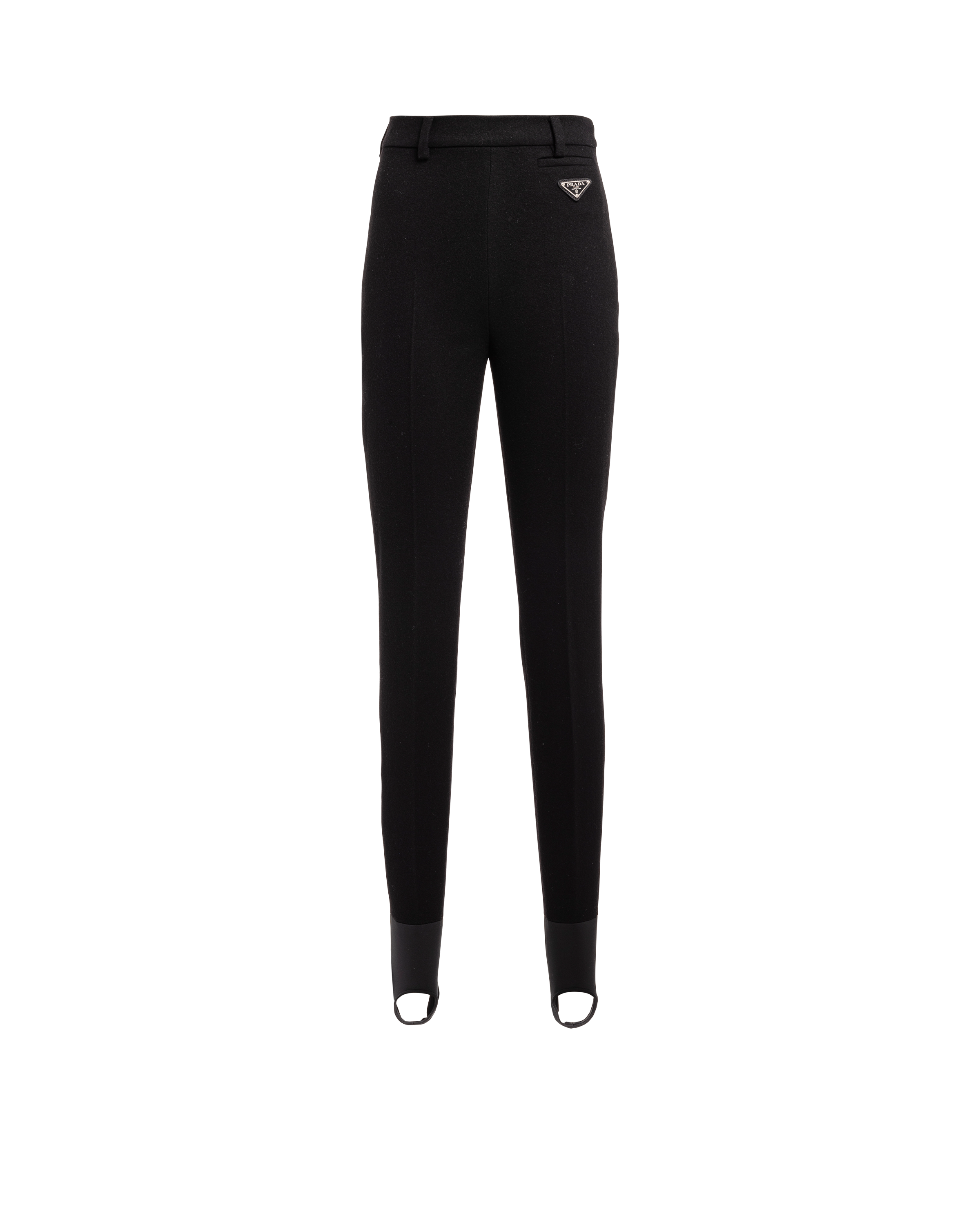 Logo-plaque Wool Stirrup Trousers In Nero