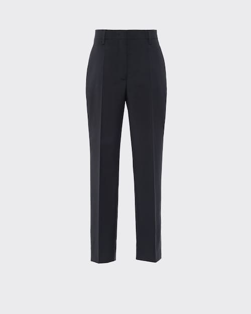 Black Printed light wool trousers | Prada