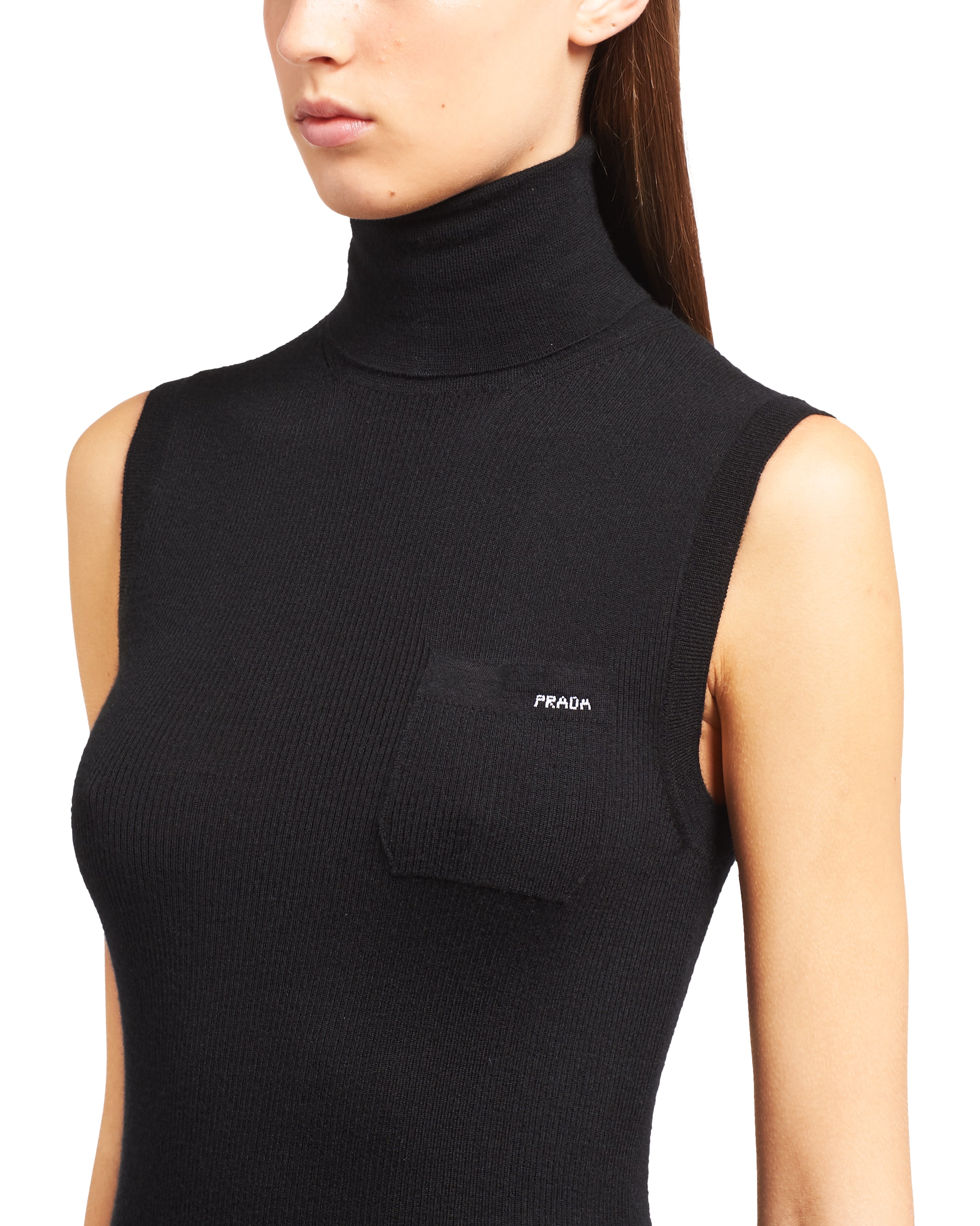 Sleeveless cashmere turtleneck sweater Prada