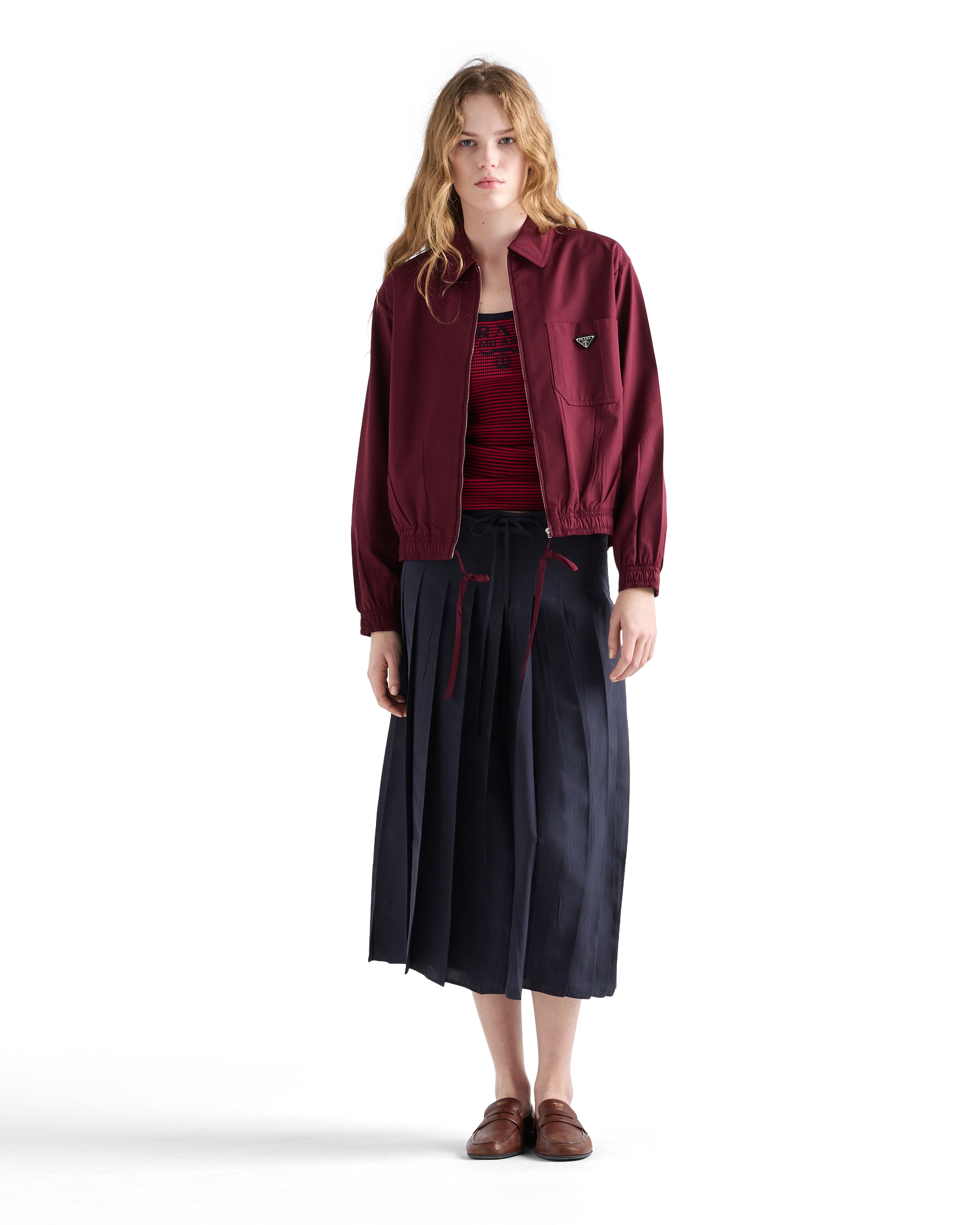 Prada Silk Tank Top In Red