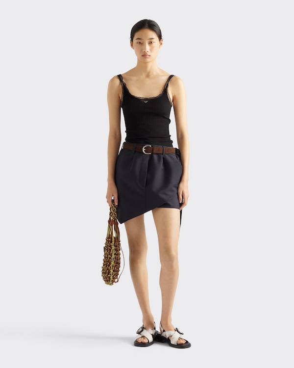 リブ編みコットントップ リブ編みコットントップ