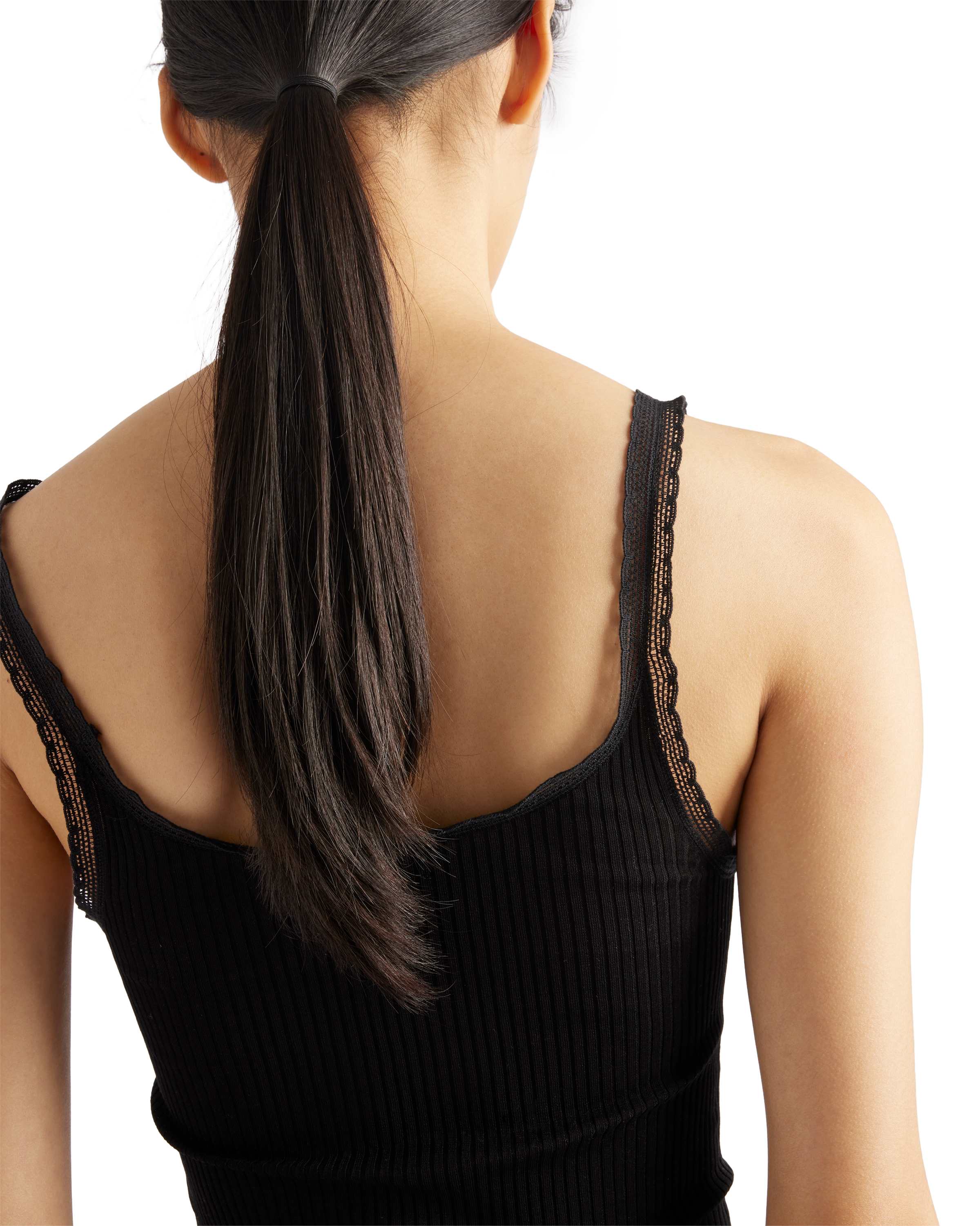 Black Ribbed cotton top | PRADA