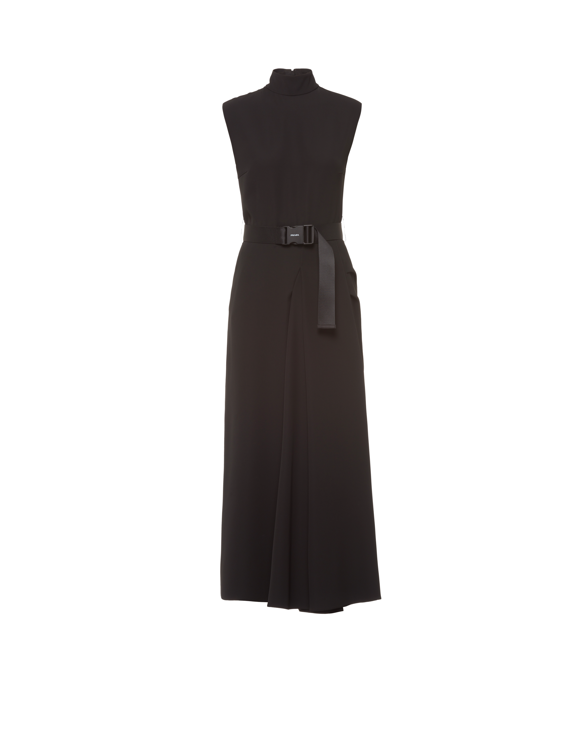 Black Technical broadcloth dress | Prada