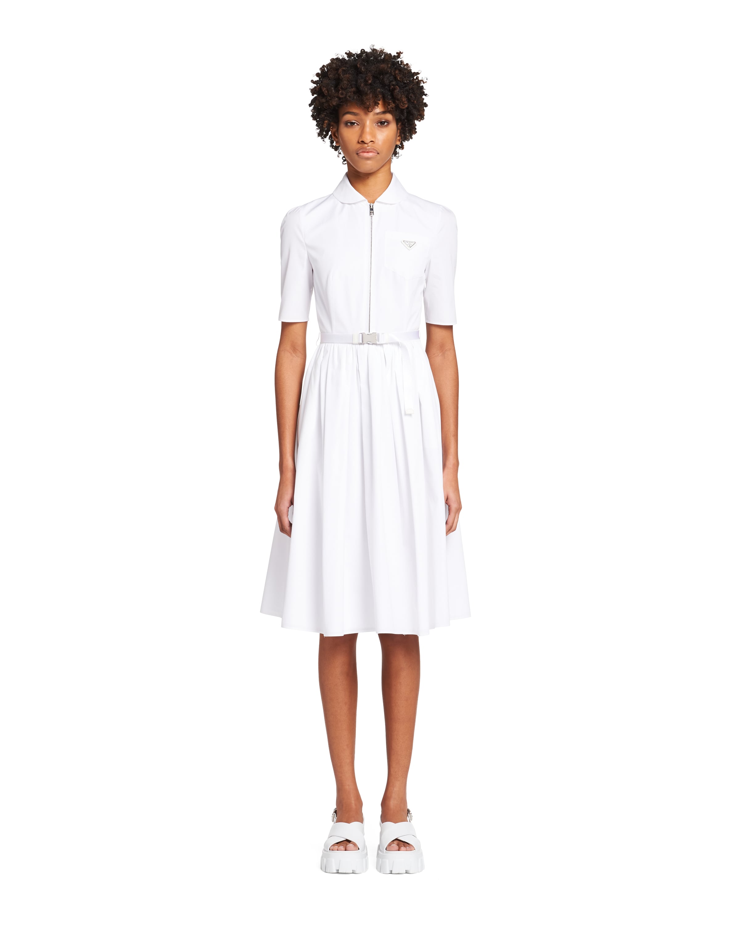 White Poplin dress Prada